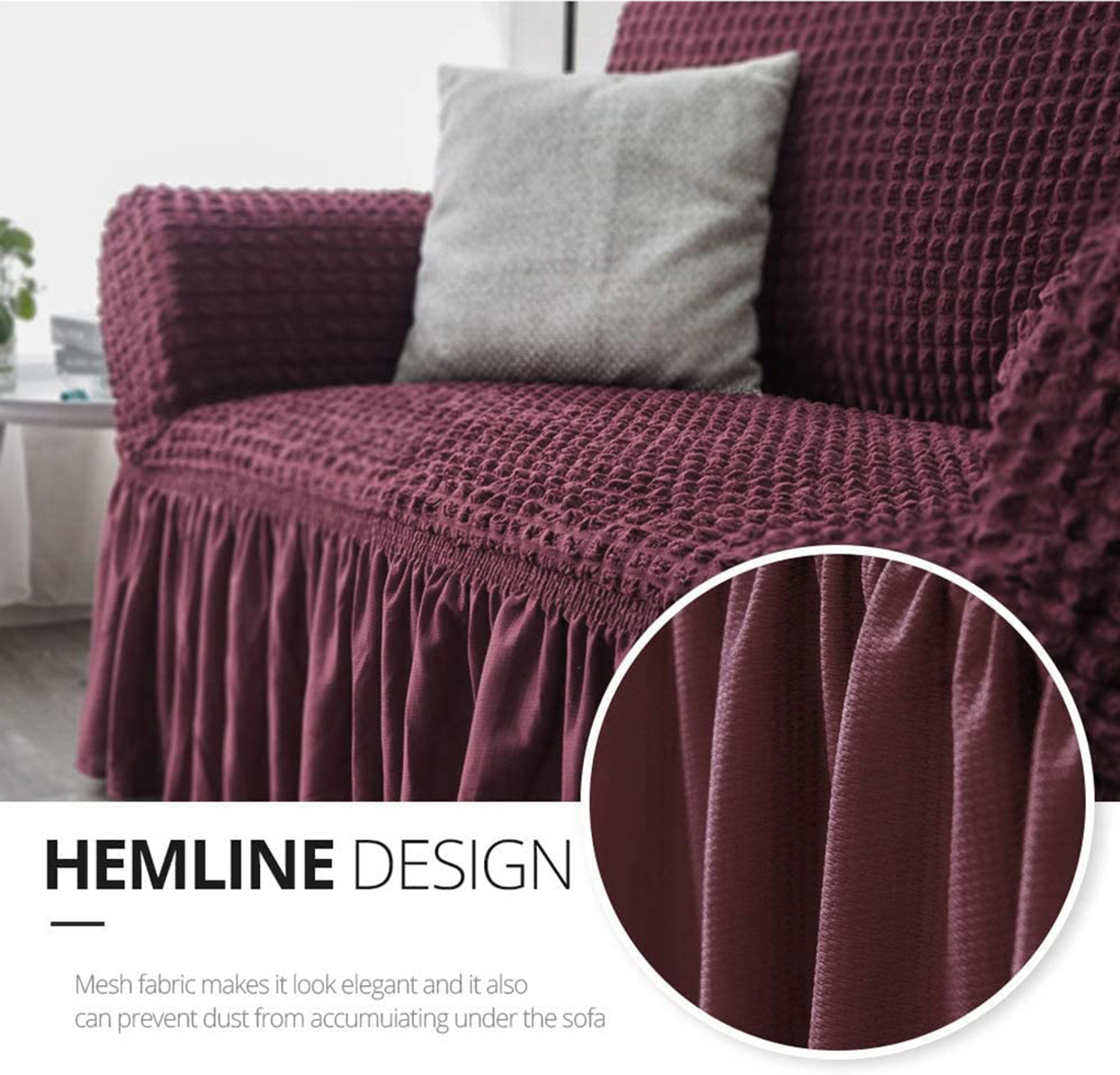 Image of Magic Cover Polyester 1 Seater Sofa Embroidered Cover