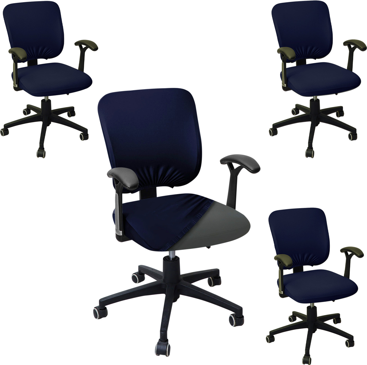 Image of HOKiPO Polyester 4 Seater Chair Plain Cover