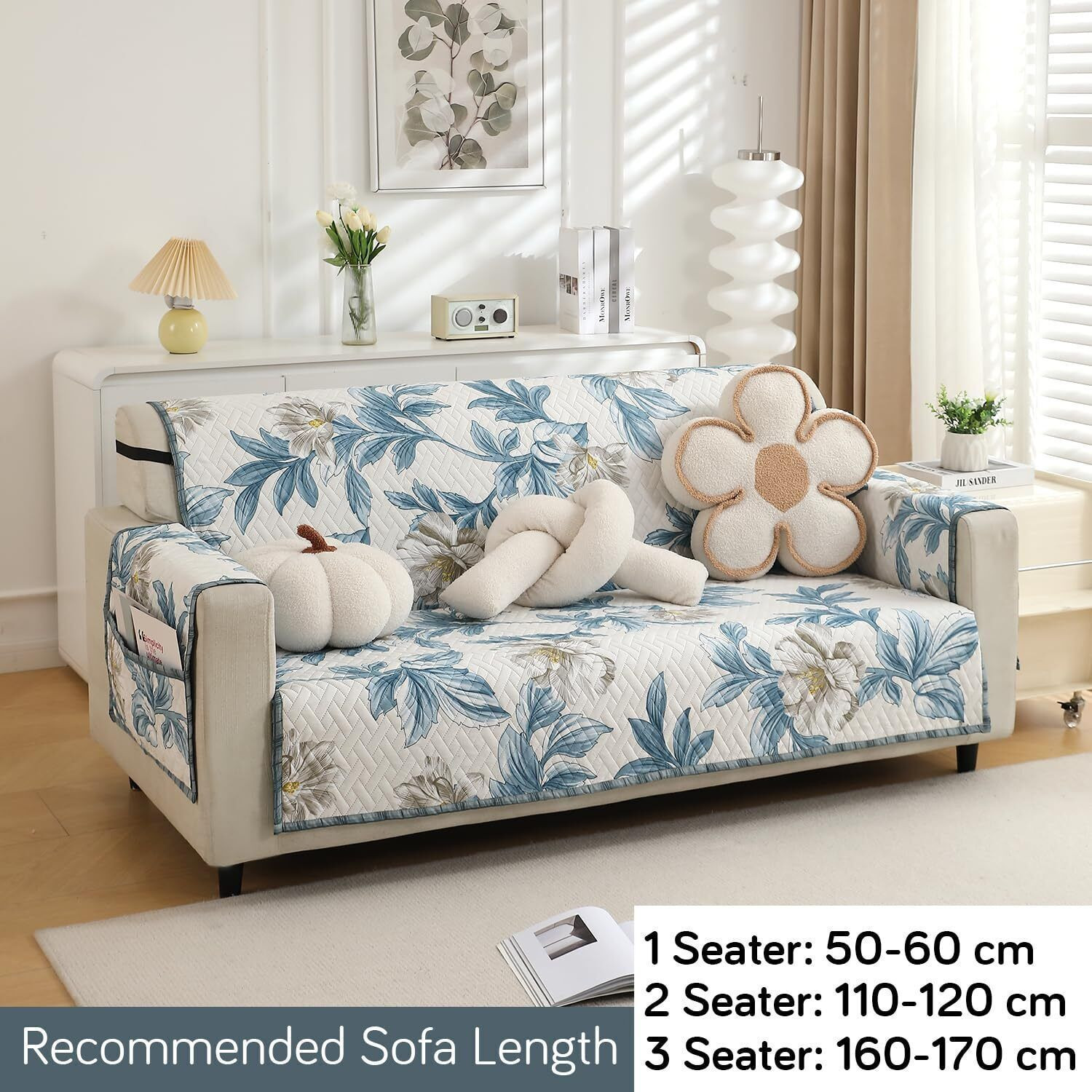 Image of Ramesht Enterprises Polyester, Cotton 3 Seater Sofa Floral Cover