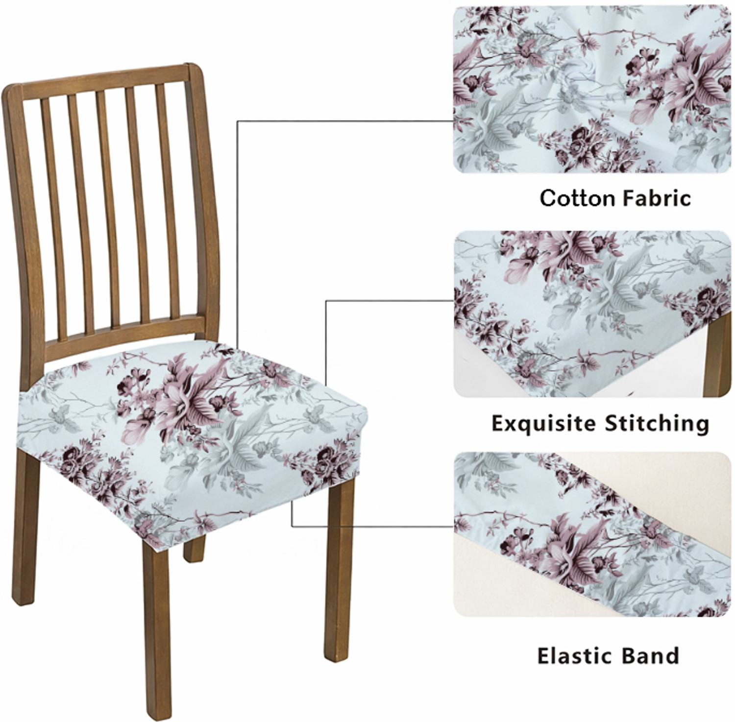 Image of Trendize Cotton 6 Seater Chair Floral Cover
