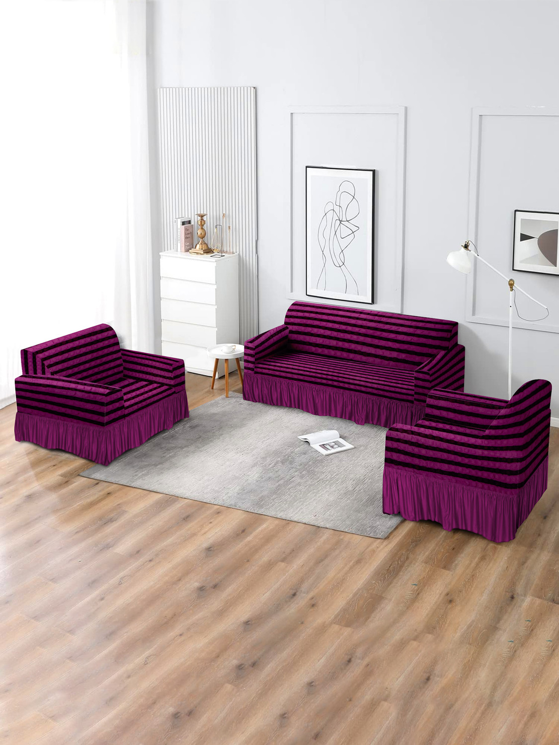 Image of Multitex Polyester 3+1+1 Seater Sofa Plain Cover