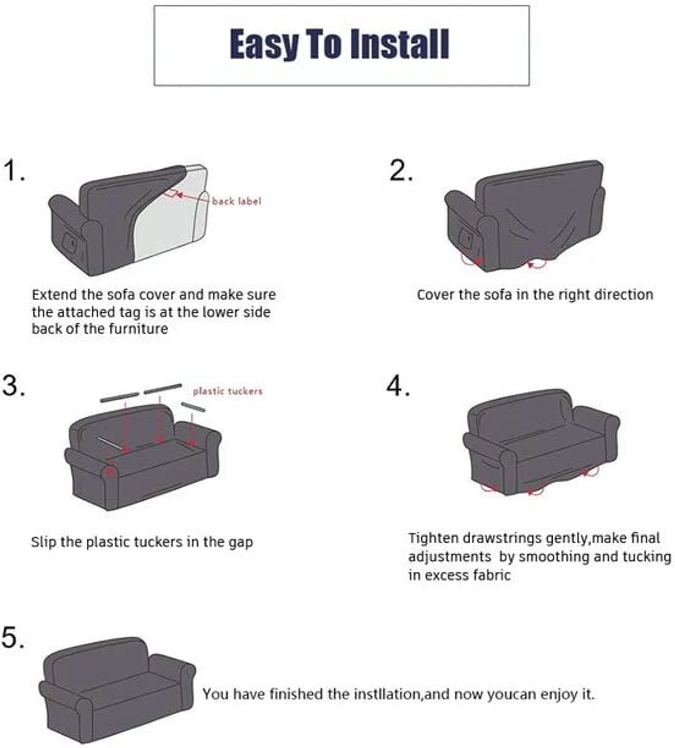 Image of SmartFab Polyester 3 Seater Sofa Geometric Cover