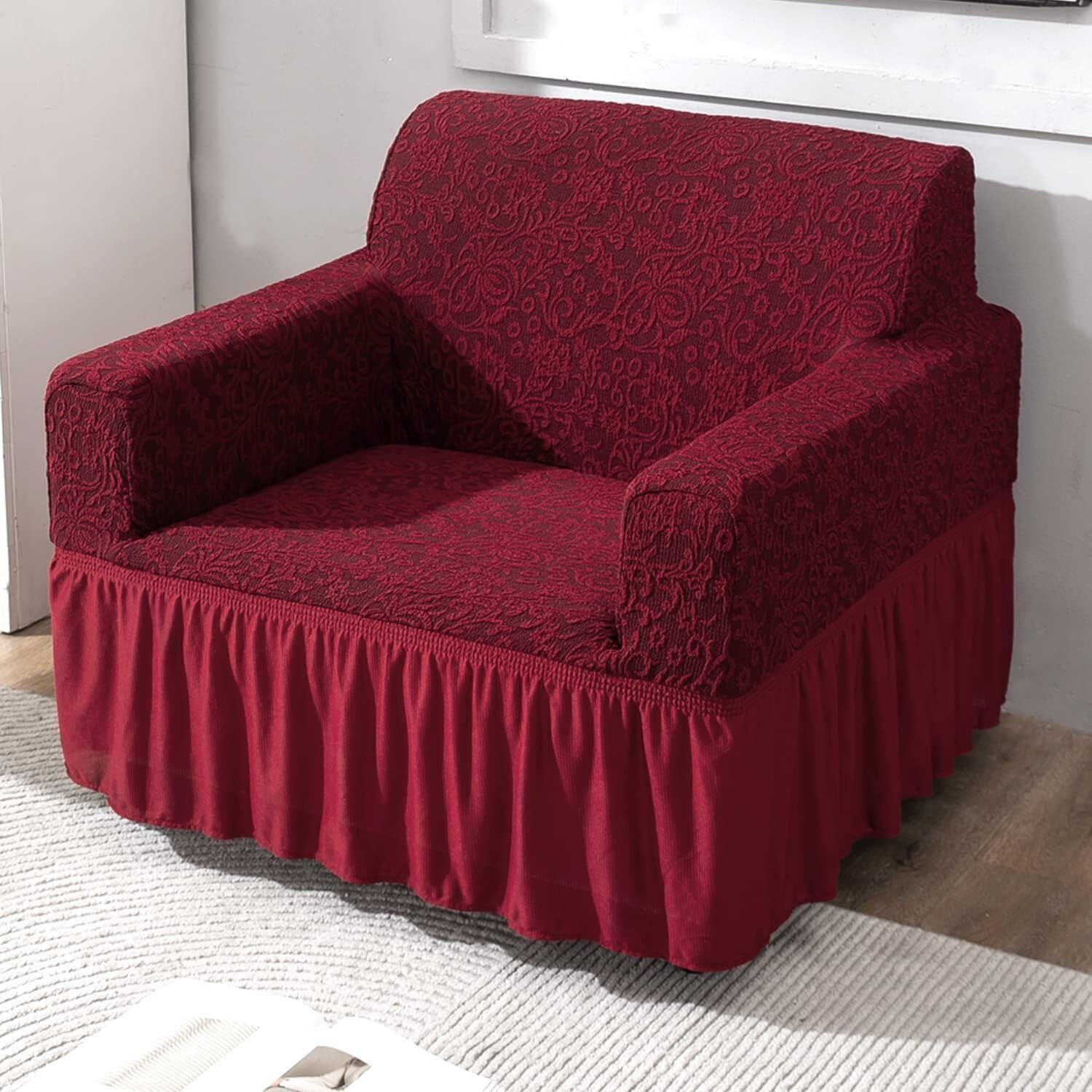 Image of HOKiPO Jacquard 3+1+1 Seater Sofa Floral Cover