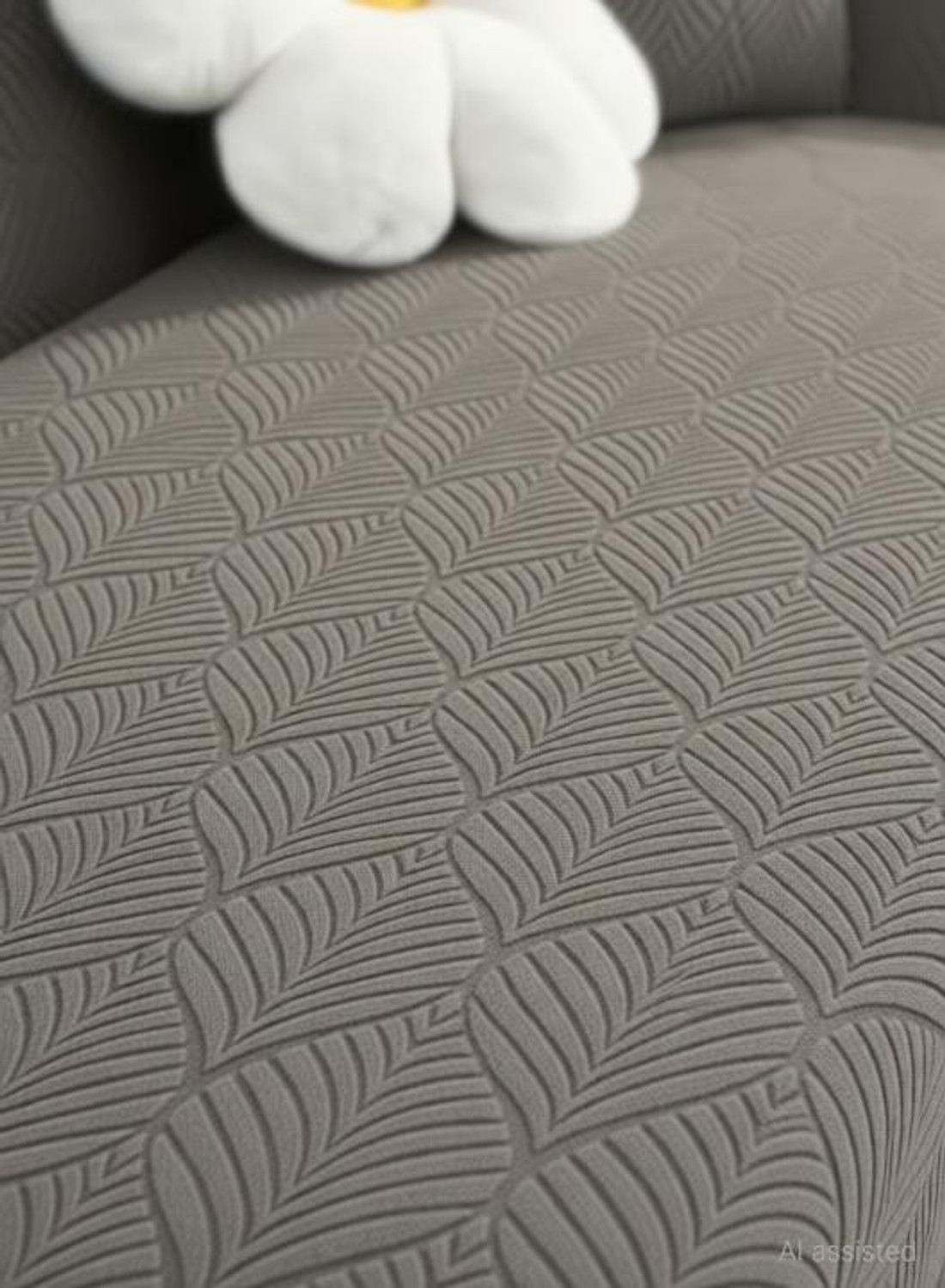 Image of LUKZER Jacquard 4 Seater Sofa Abstract Cover
