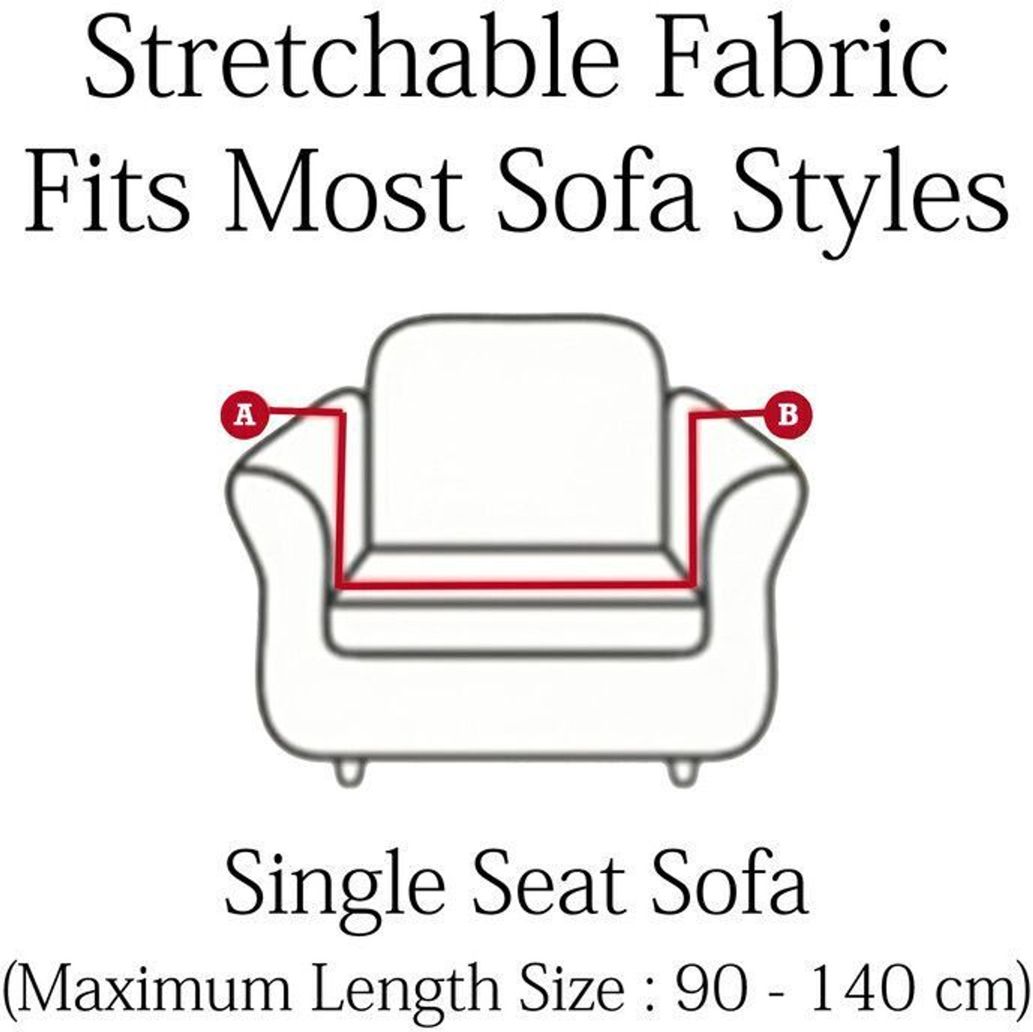 Image of Cortina Polyester 1 Seater Sofa Striped Cover
