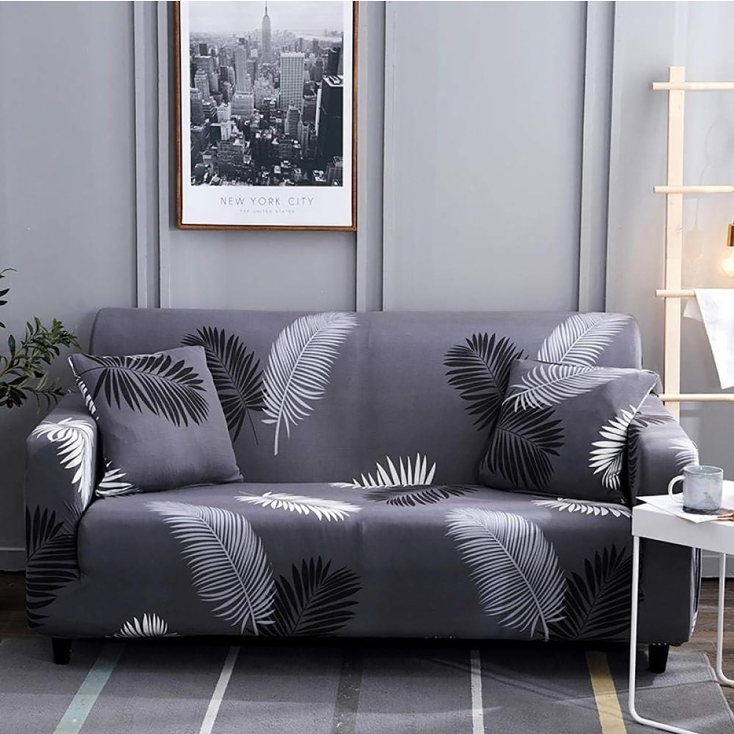Image of PNKJENT Polyester 2 Seater Sofa Floral Cover (Pack of 2 Multicolor)