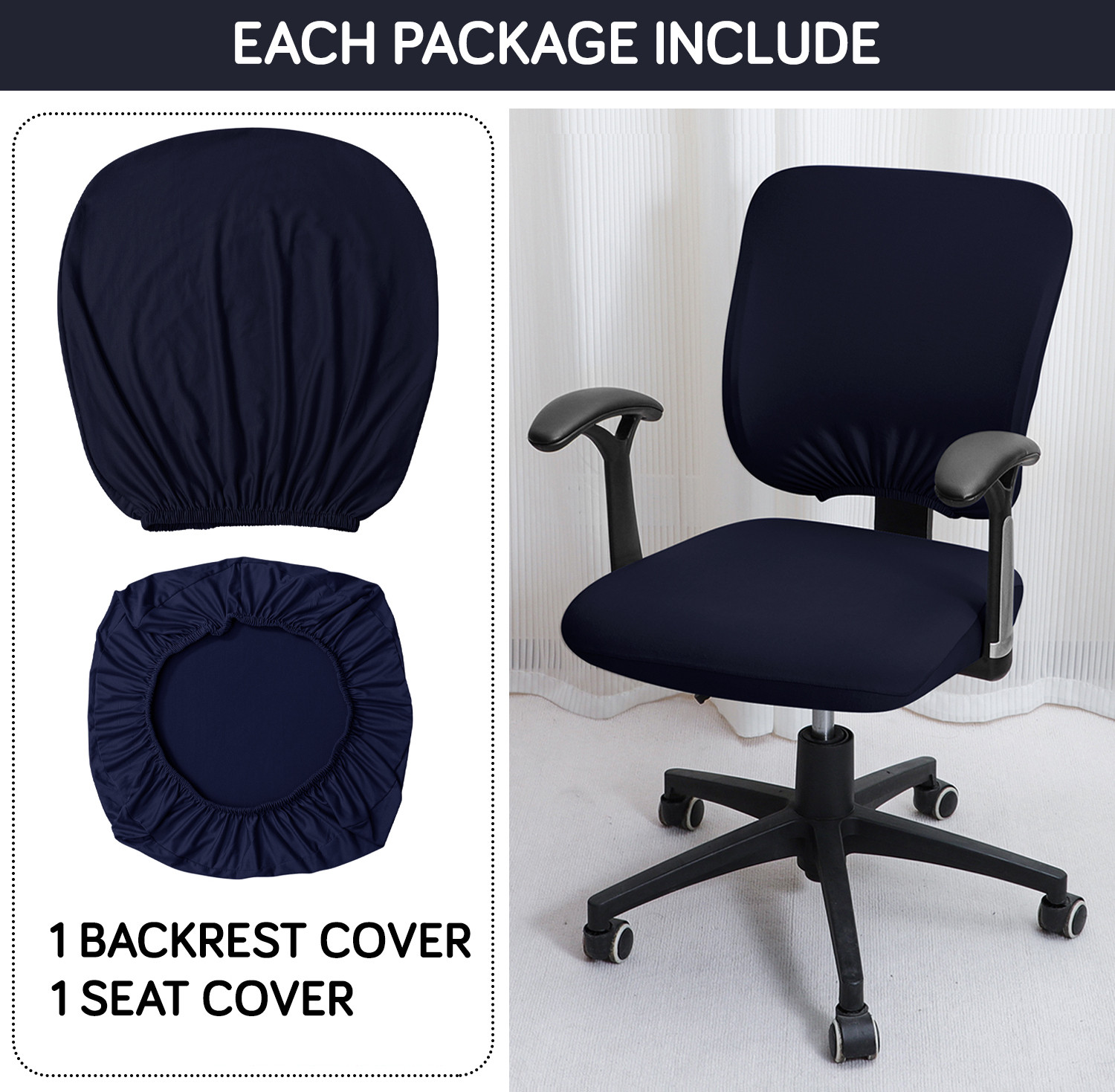 Image of HOKiPO Polyester 1 Seater Chair Plain Cover