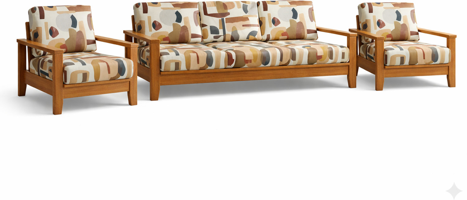 Image of igi Polyester 3+1+1 Seater Sofa Printed Cover