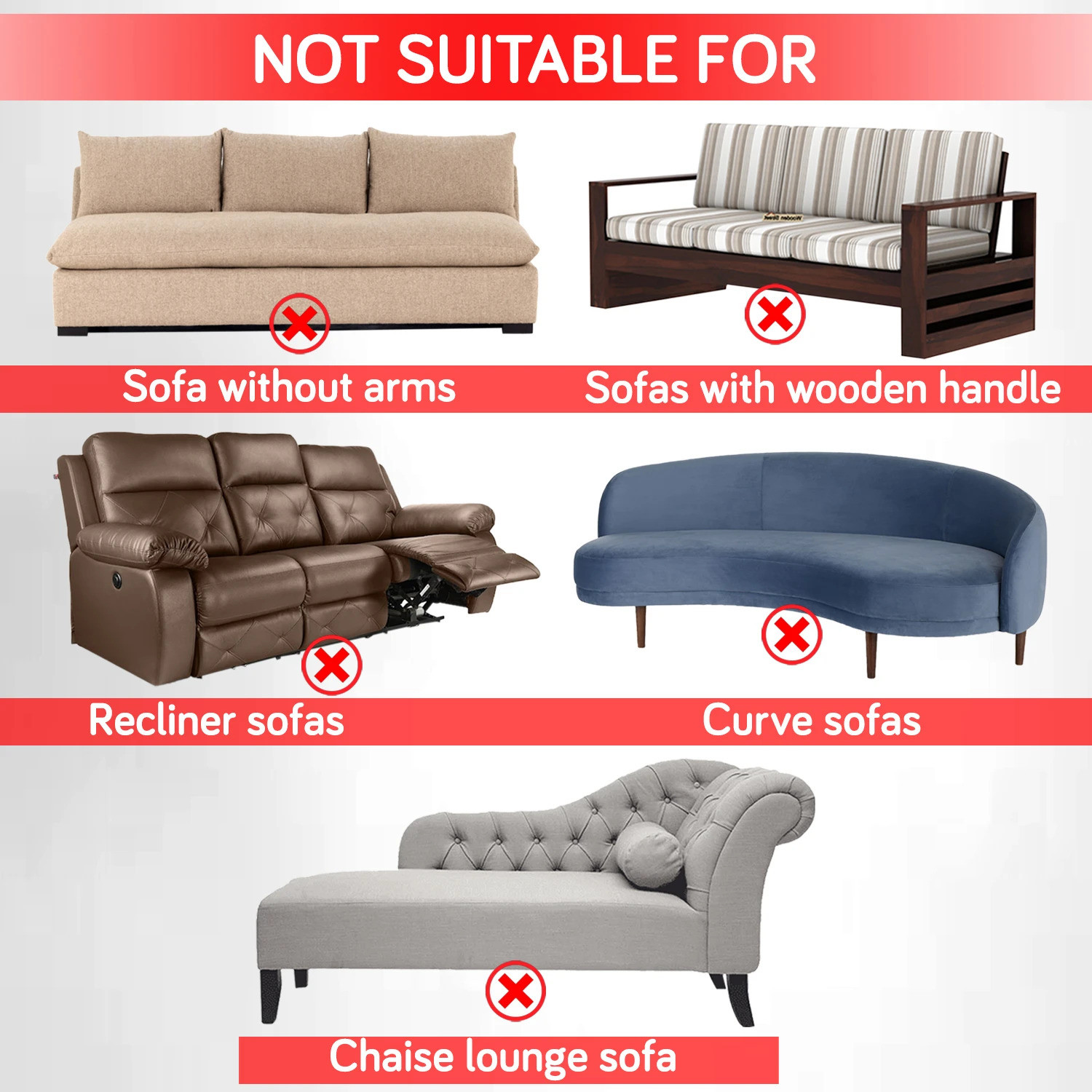Image of HOKiPO Polyester 4 Seater Sofa Geometric Cover