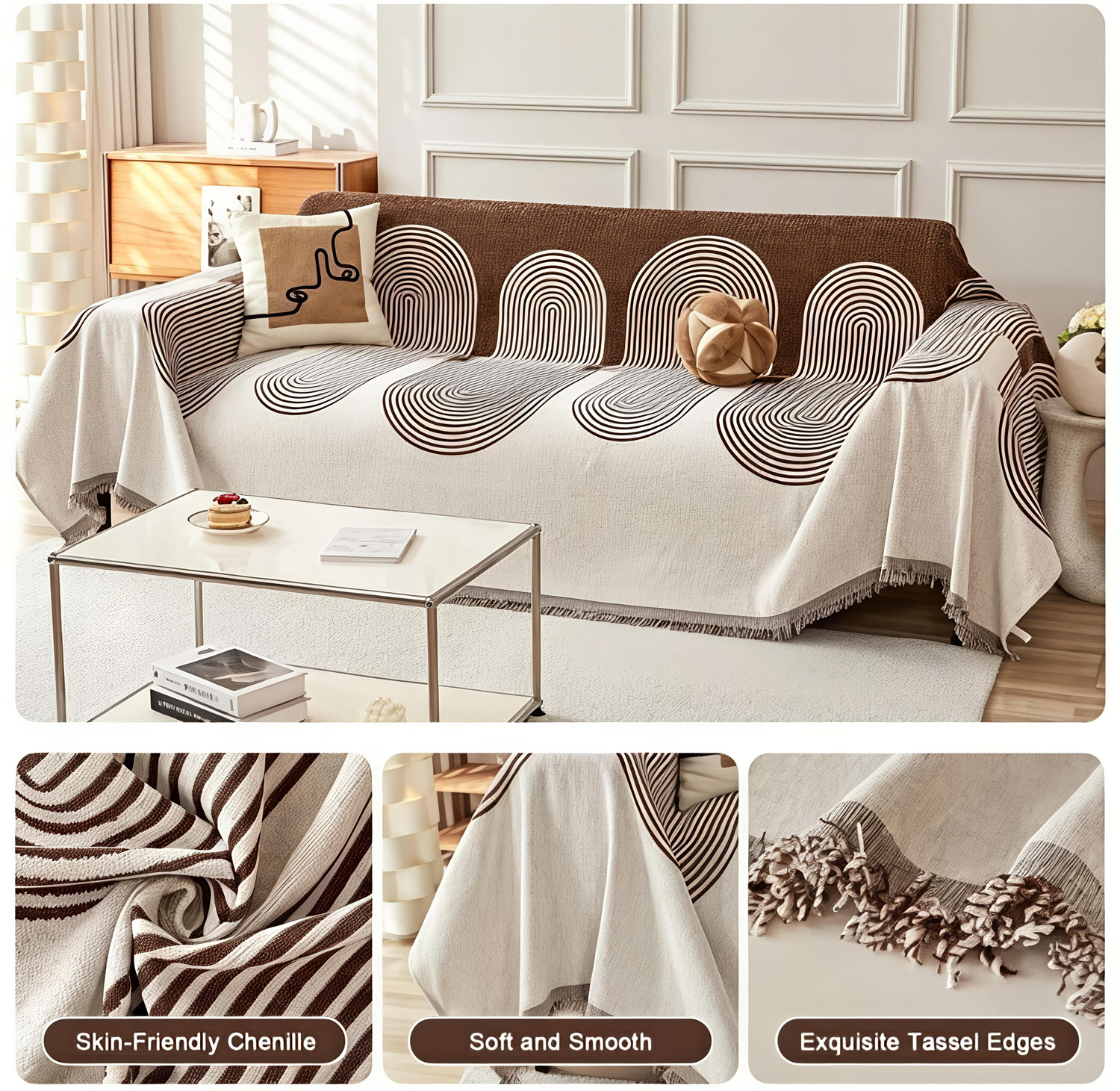 Image of MHF Jacquard 3 Seater Sofa Printed Cover