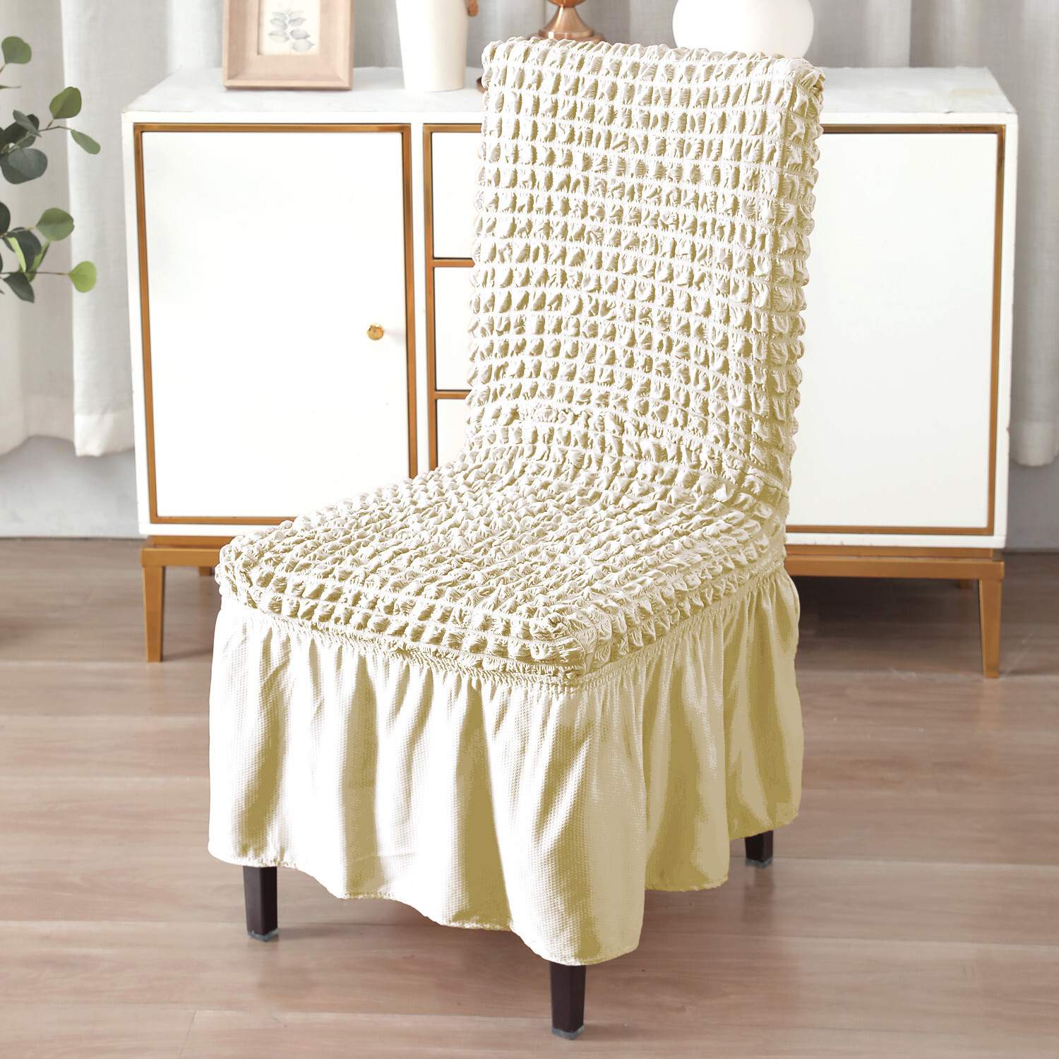 Image of HOKiPO Polyester 4 Seater Chair Plain Cover