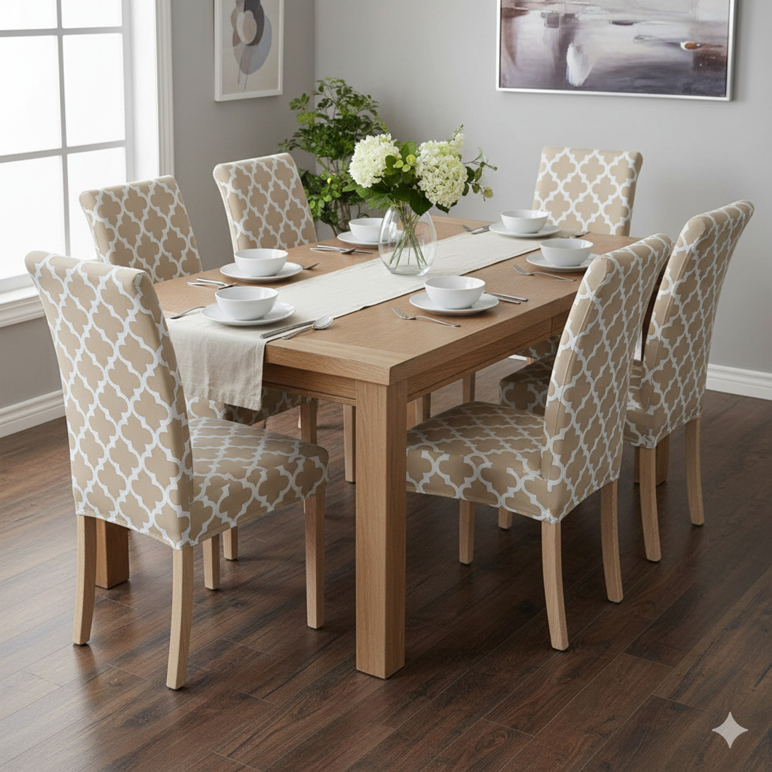 Image of QUIRKYHUB Polycotton 6 Seater Chair Floral Cover