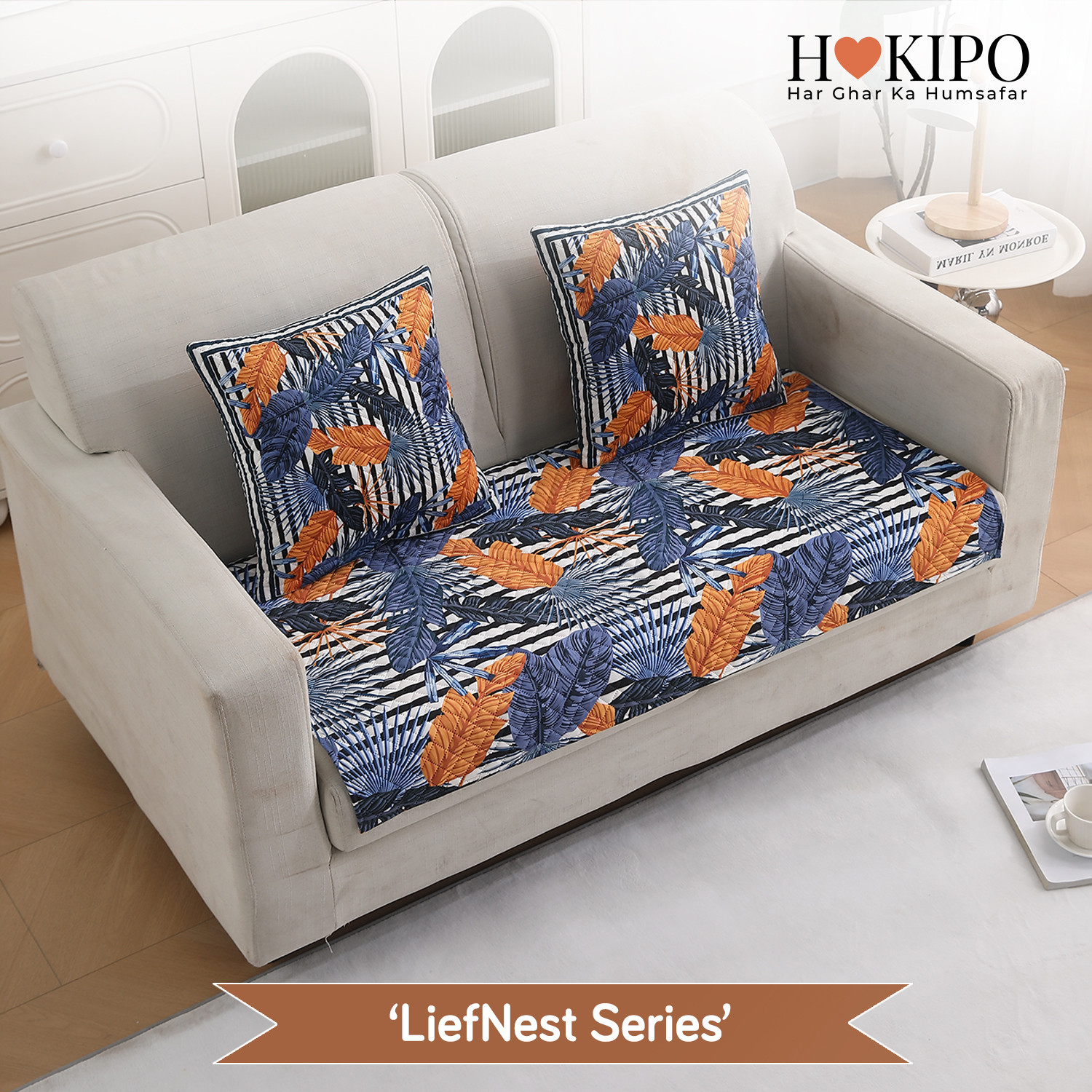 Image of HOKiPO Velvet 2 Seater Sofa Floral Cover