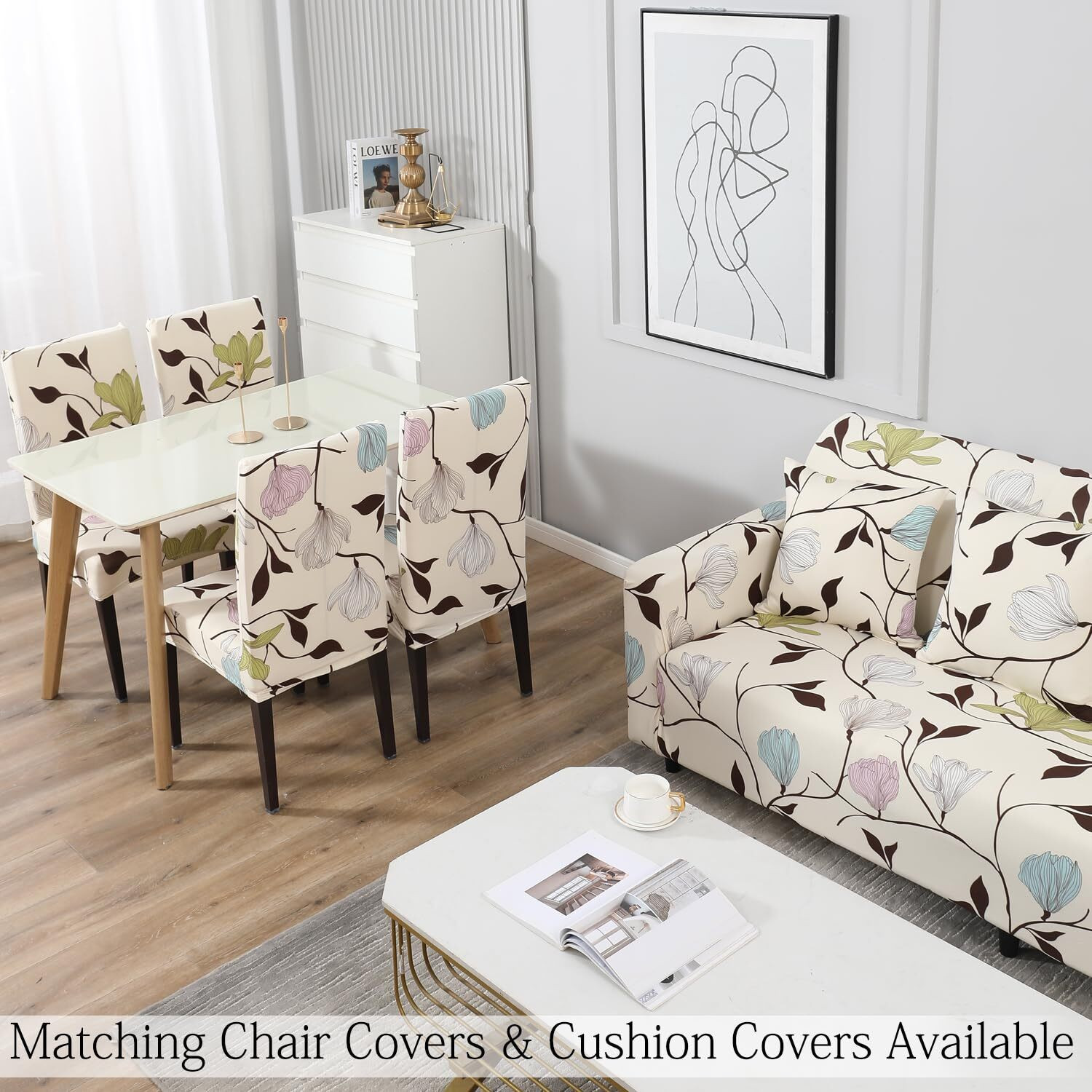 Image of HOKiPO Polyester 1 Seater Sofa Floral Cover