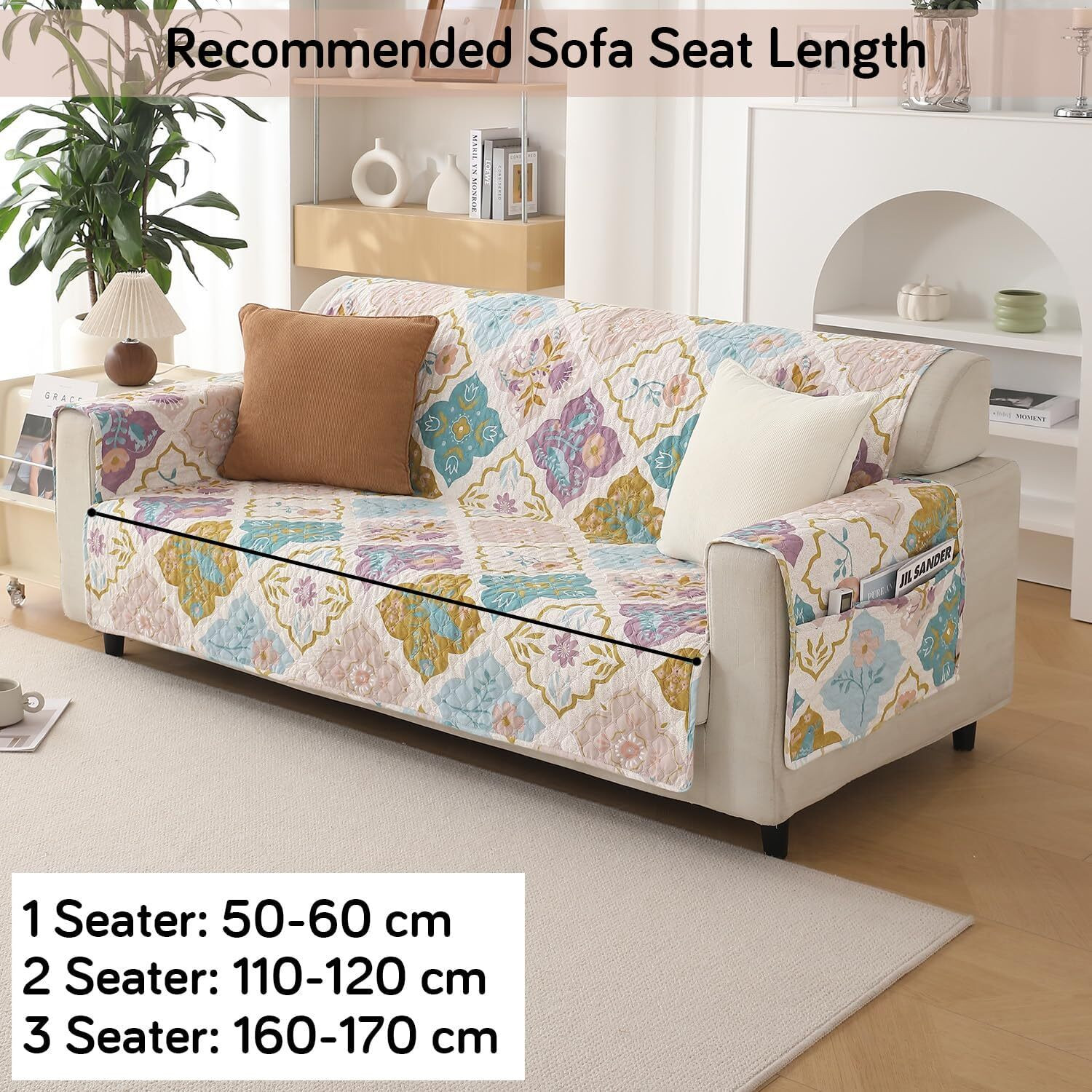 Image of Planet Home Polyester 3+1+1 Seater Sofa Floral Cover