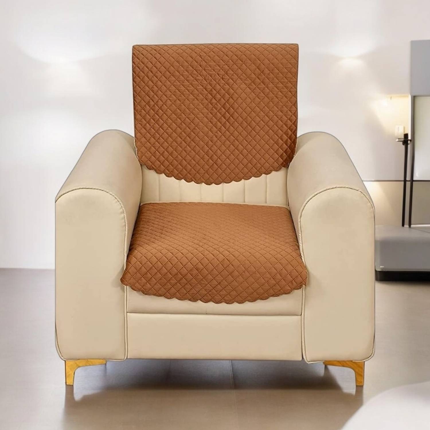 Bigger fish Velvet 1 Seater Sofa Checkered Cover