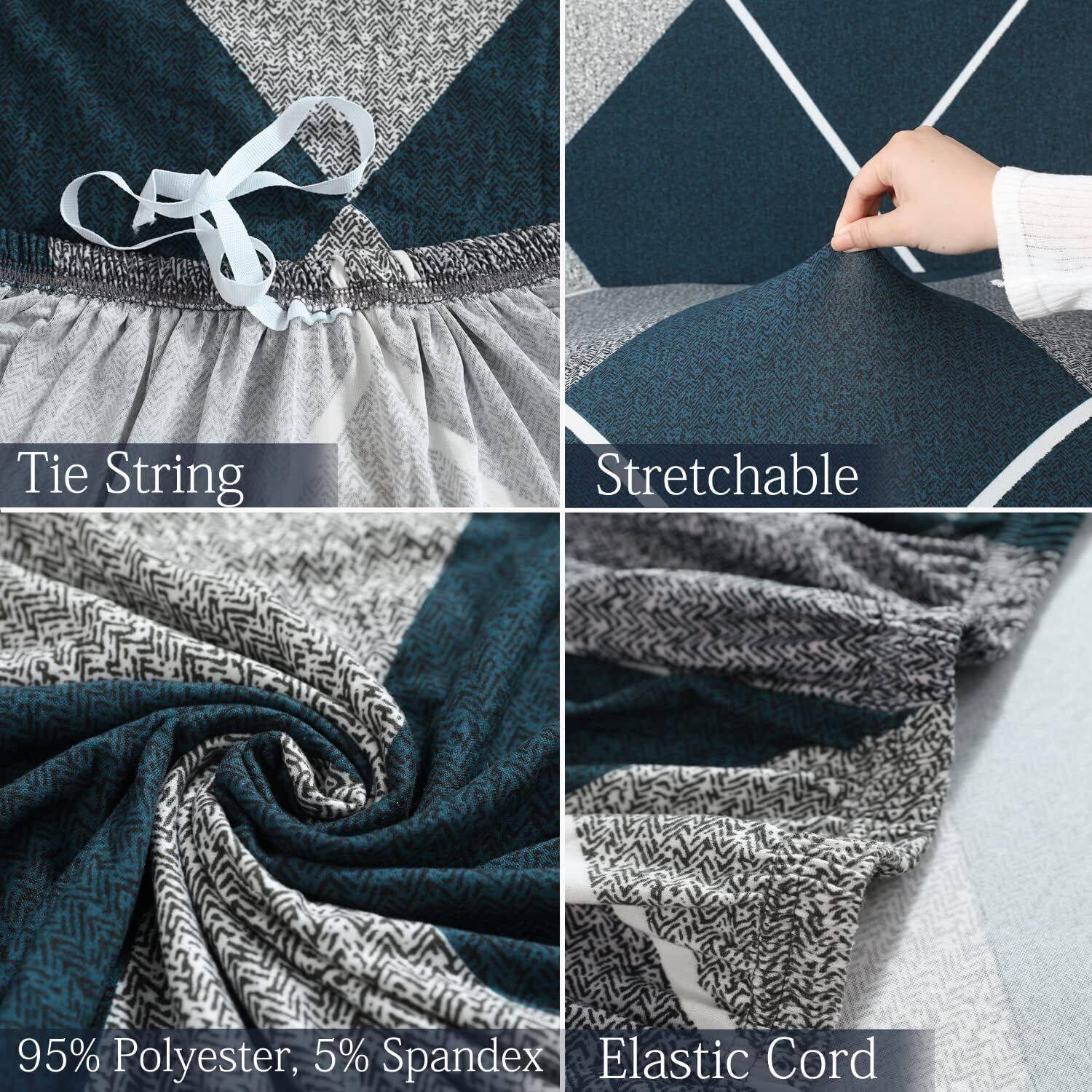 Jai Polycotton 3 Seater Sofa Geometric Cover Pack of 1 - Image 3