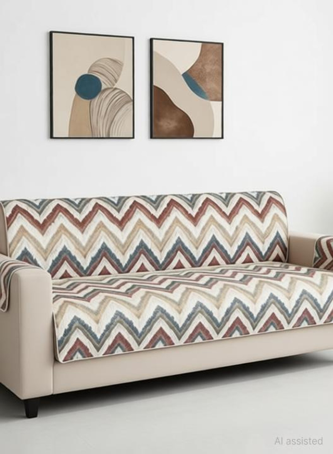 Image of MSC Velvet 3 Seater Sofa Abstract Cover