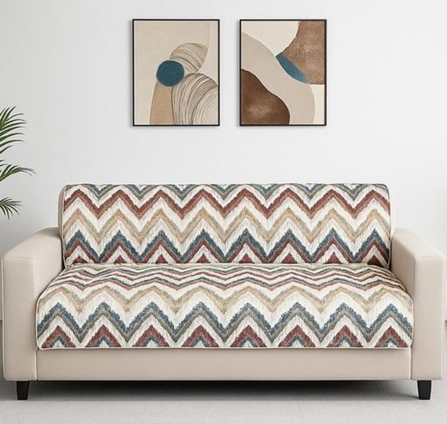 Image of MSC Velvet 3 Seater Sofa Abstract Cover