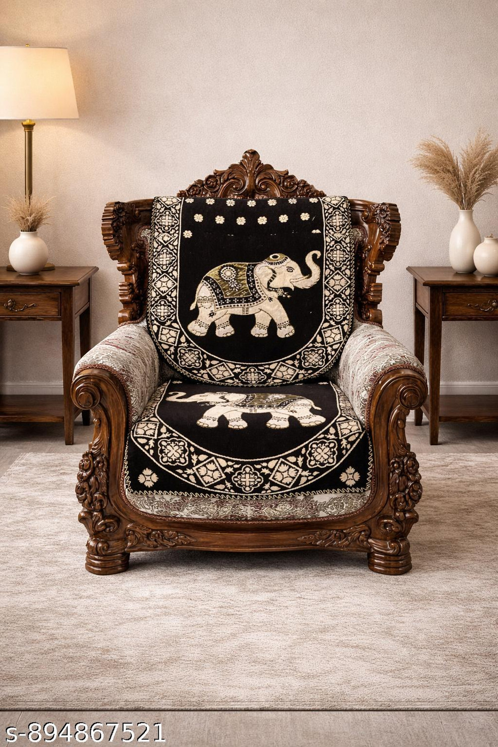 Image of COVERLUXE Cotton 3+1+1 Seater Sofa Printed Cover