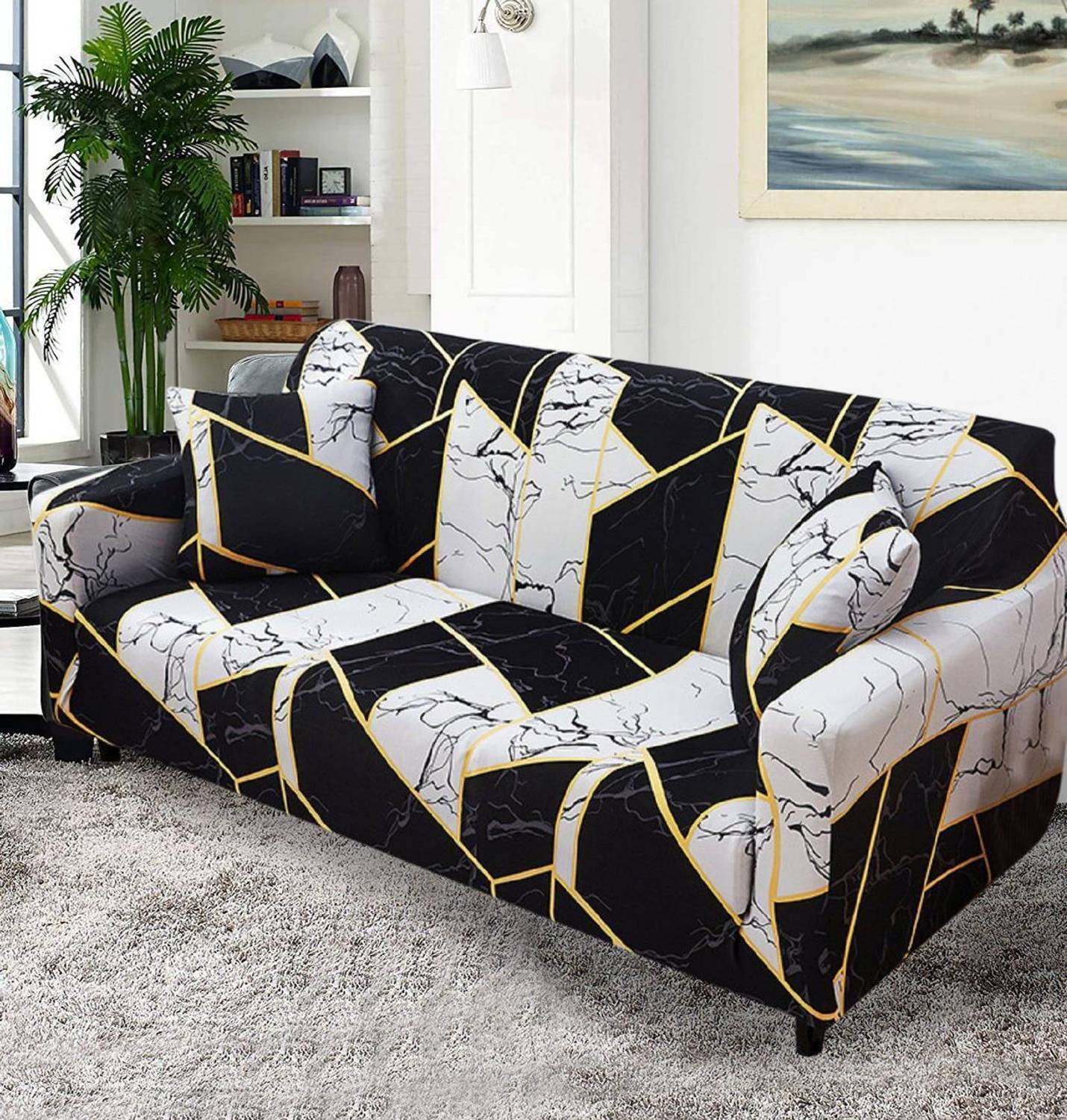 Winsano 3 Seater Polyester Sofa Cover Pack of 1 - Image 2