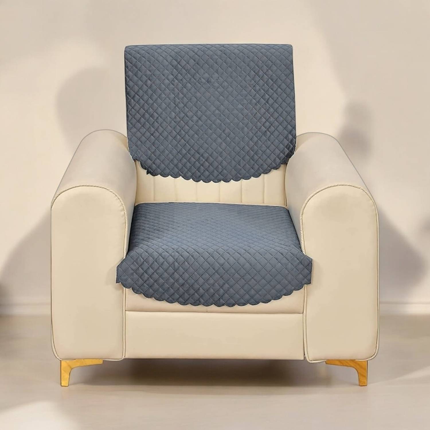 Bigger fish Velvet 1 Seater Sofa Checkered Cover