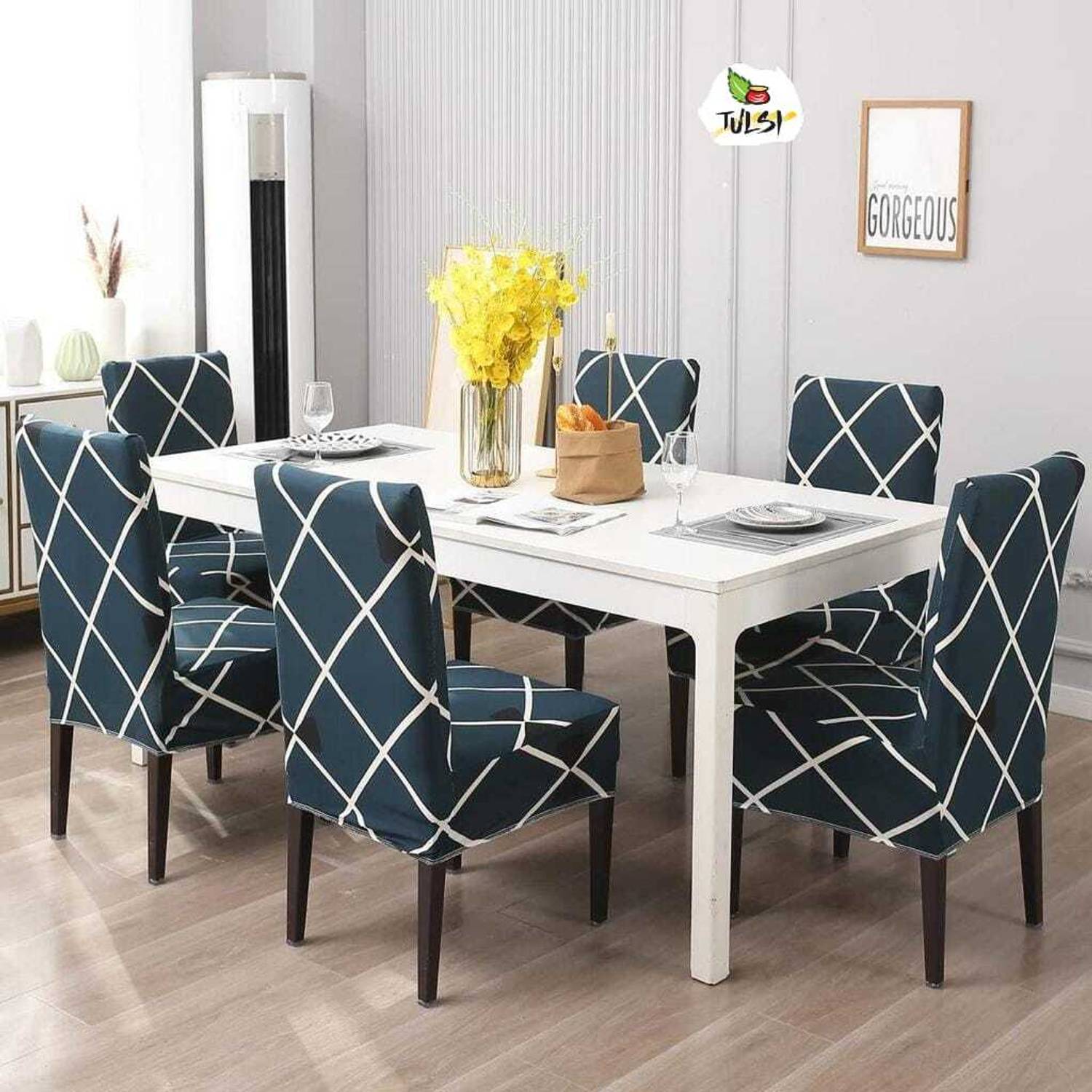 achyuta creation Polyester 1 Seater Chair Floral Cover