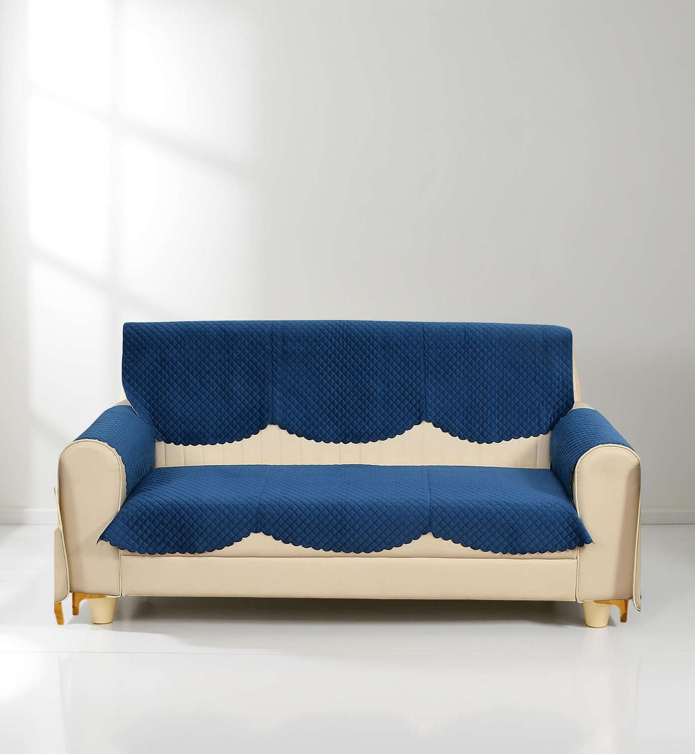 Image of Home Stylish Velvet 3+1+1 Seater Sofa Geometric Cover
