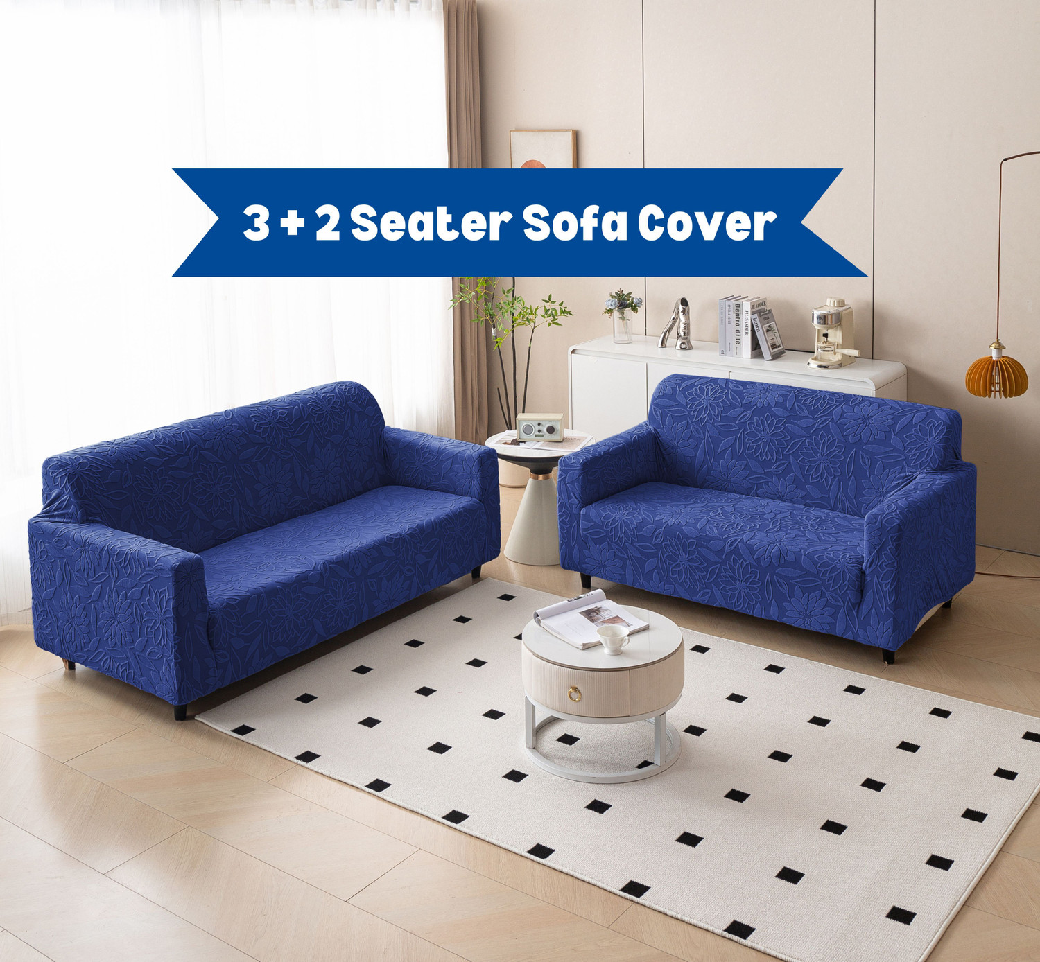 Image of Magical Jacquard 3+2 Seater Sofa Floral Cover