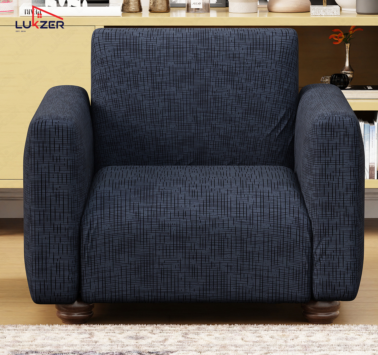 Image of LUKZER Polyester 1 Seater Sofa Floral Cover