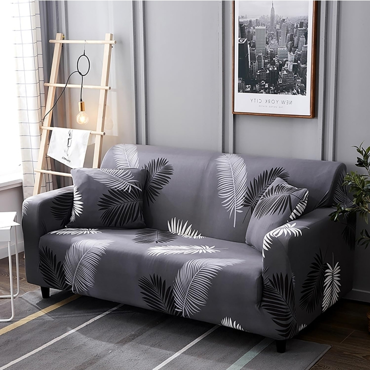 Image of PNKJENT Polyester 2 Seater Sofa Floral Cover (Pack of 2 Multicolor)