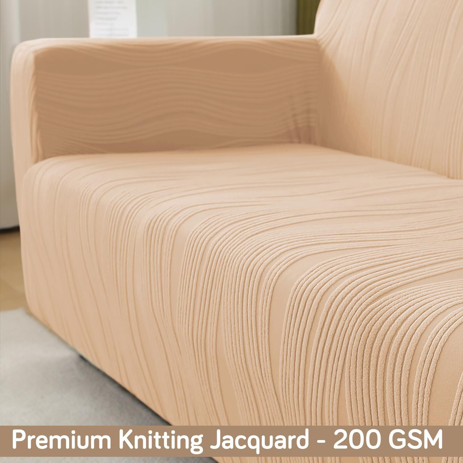 Image of HOKiPO Jacquard 2 Seater Sofa Striped Cover