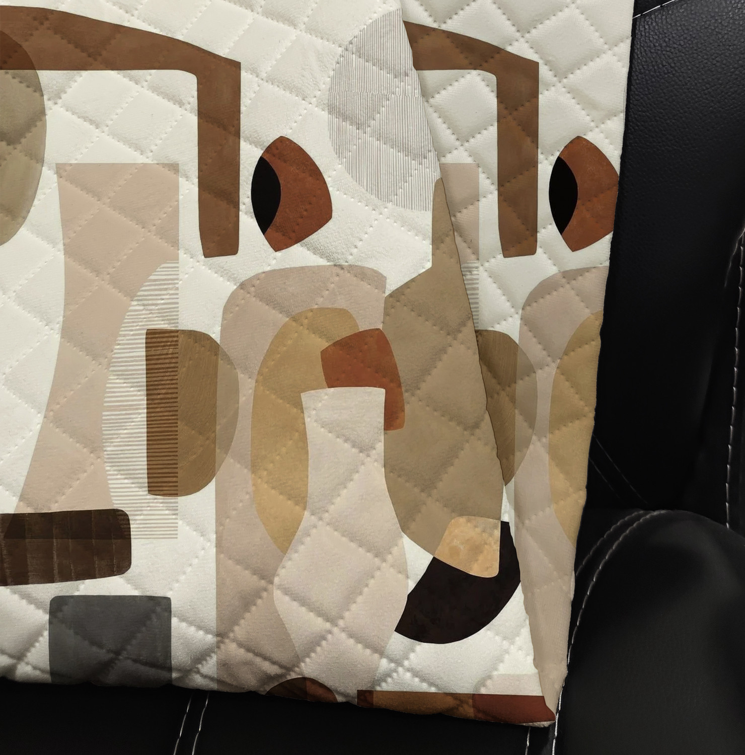Image of DECORIAN Velvet 3+1+1 Seater Sofa Geometric Cover