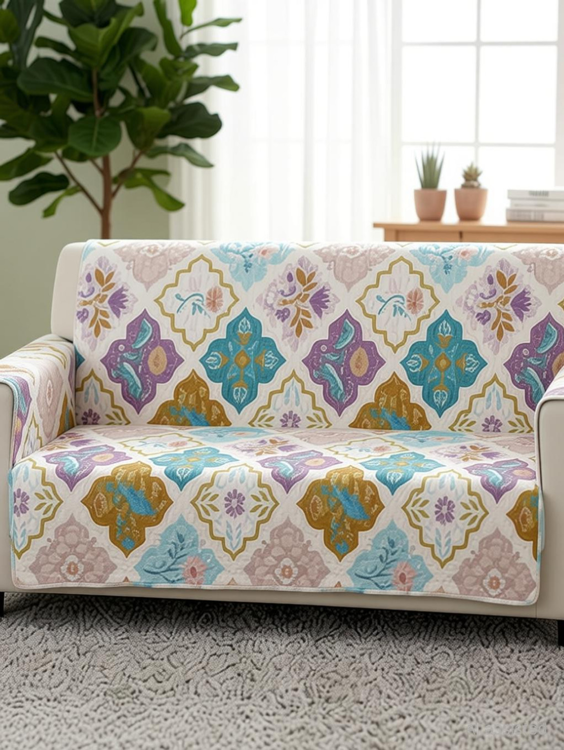 Image of Planet Home Polyester 3+1+1 Seater Sofa Floral Cover
