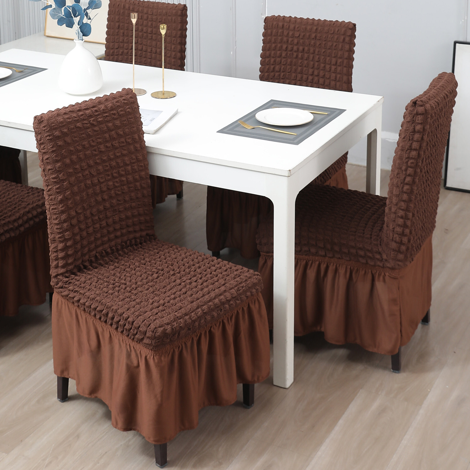 Image of HOKiPO Polyester 2 Seater Chair Plain Cover