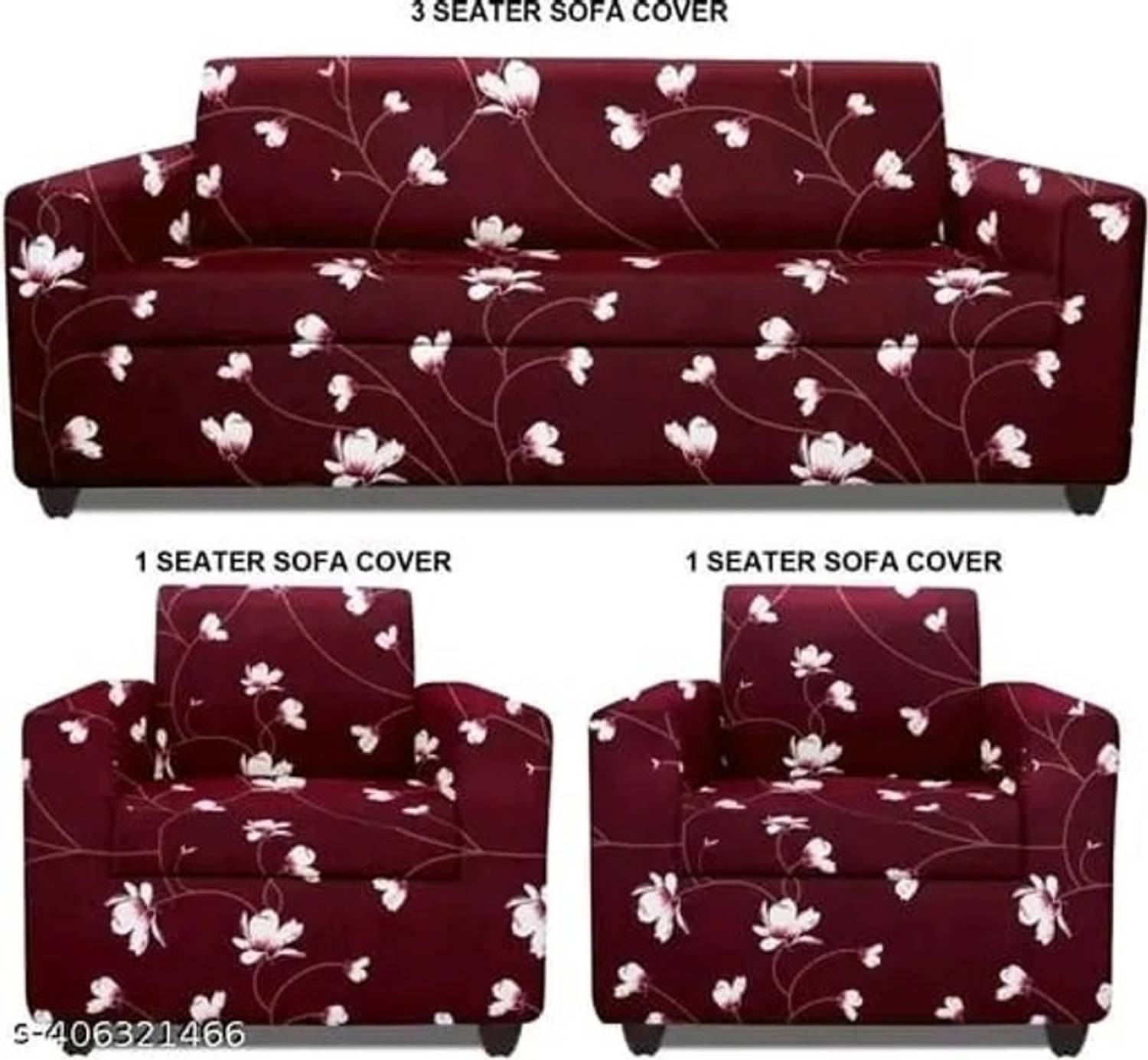 achyuta creation Polycotton 3+1+1 Seater Sofa Floral Cover