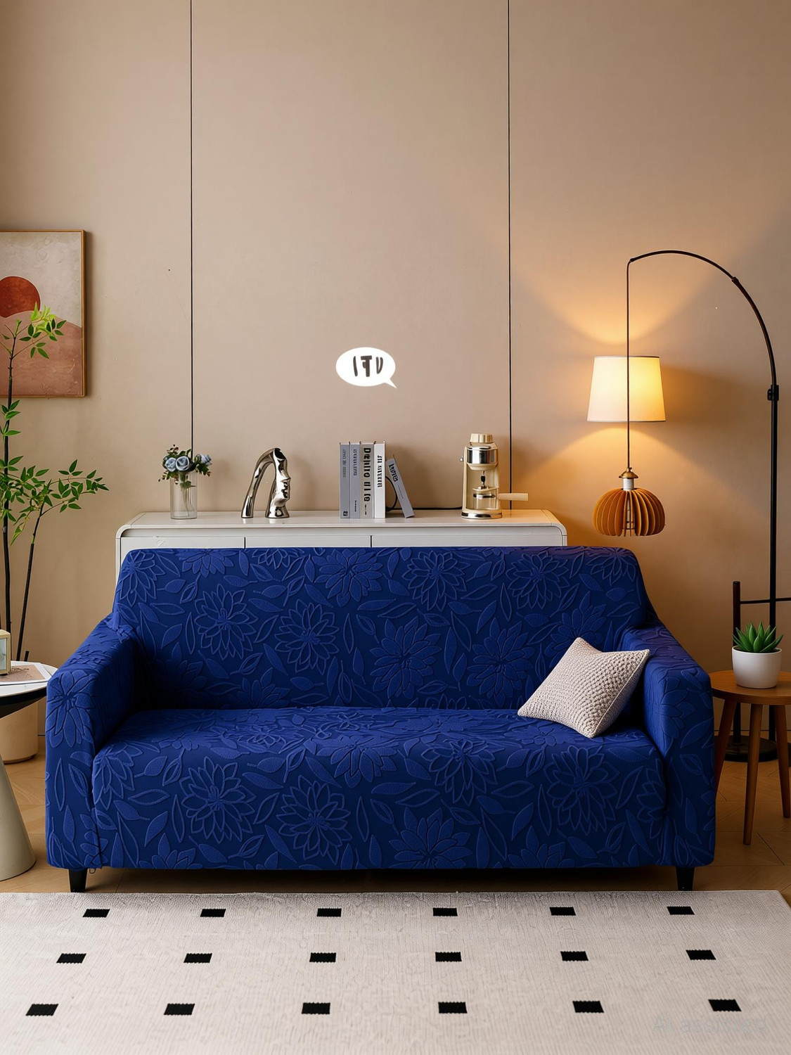 Image of Magical Jacquard 3 Seater Sofa Embroidered Cover