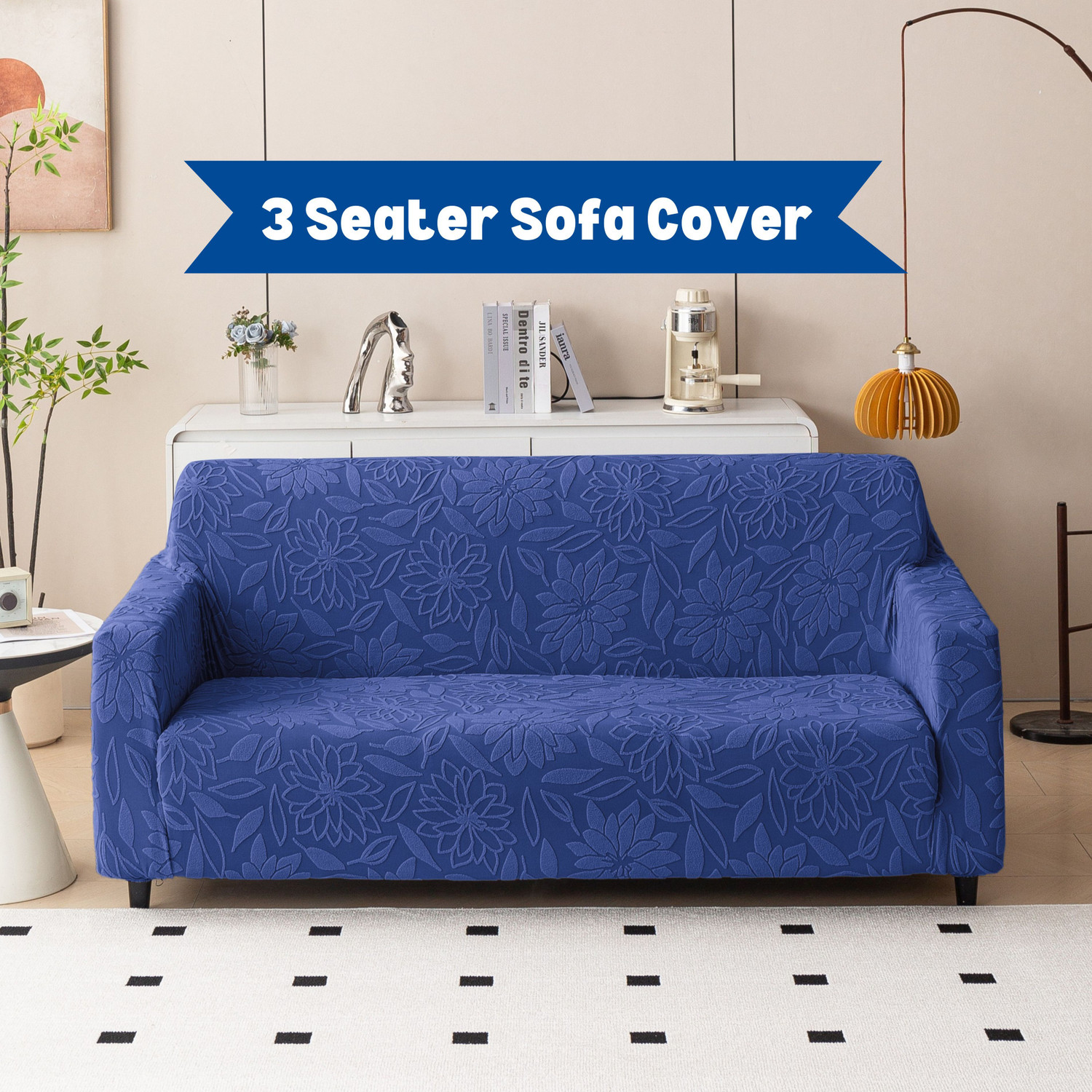 Image of Magical Jacquard 3 Seater Sofa Embroidered Cover