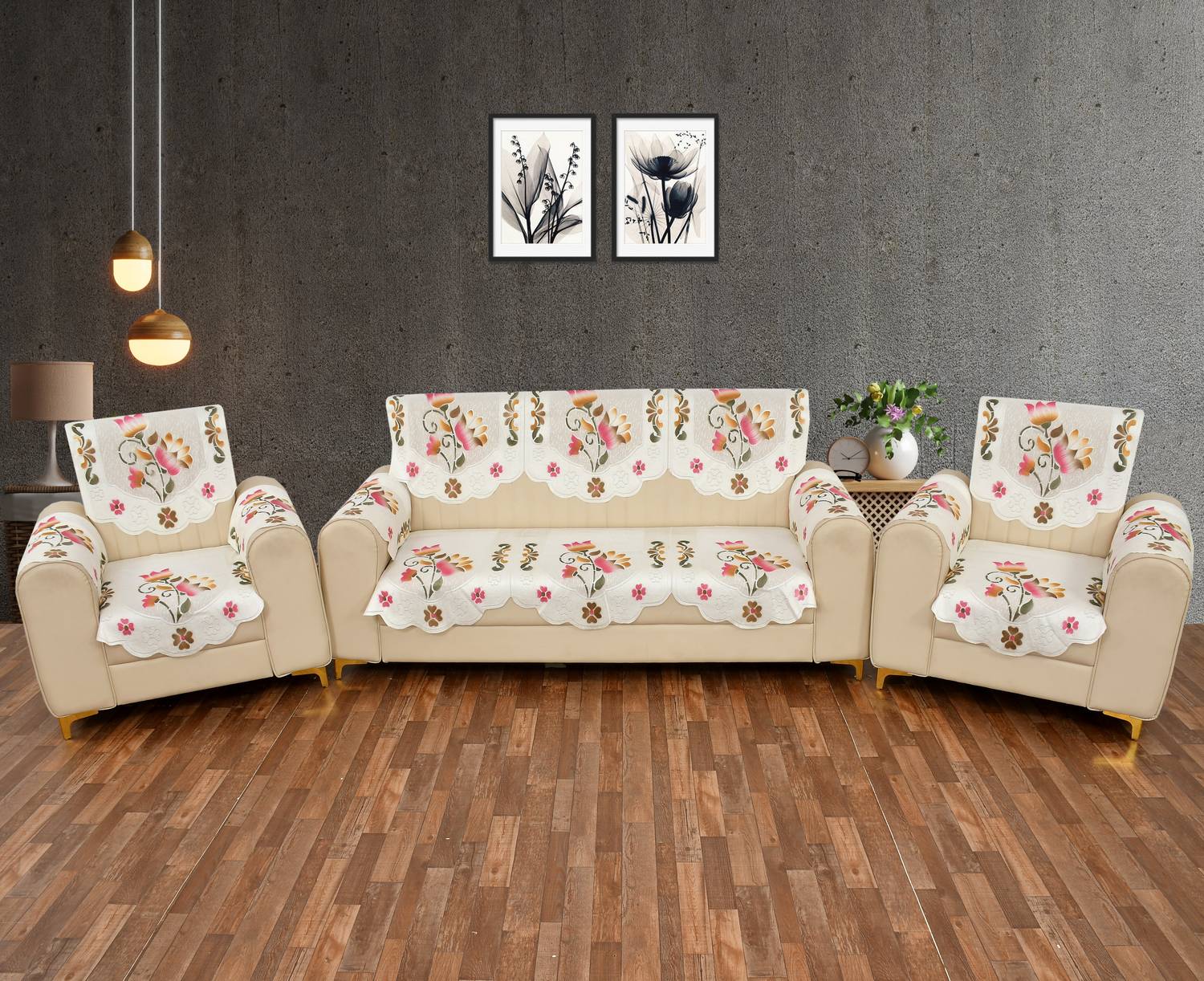 Bigger fish Polycotton 3+2 Seater Sofa Floral Cover