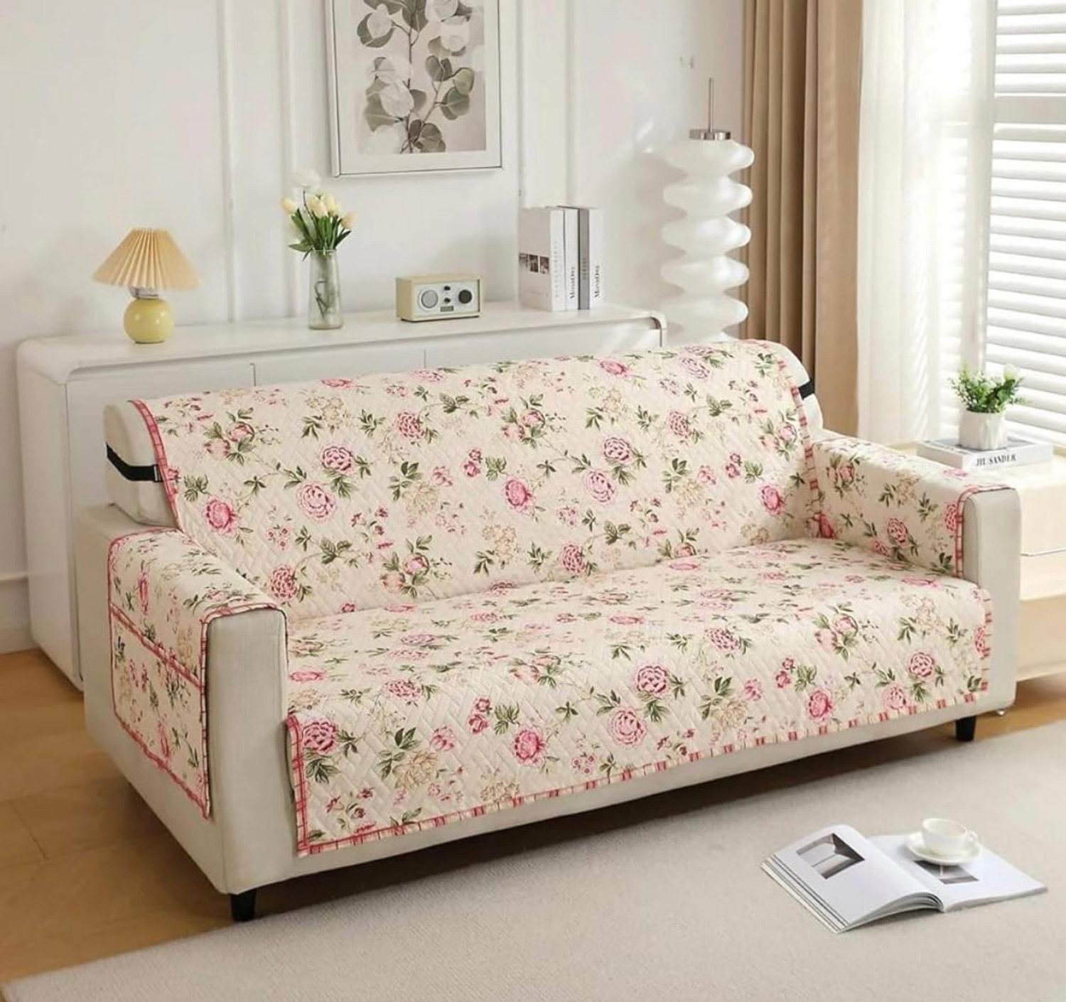 Image of black spade Polyester 2 Seater Sofa Geometric Cover
