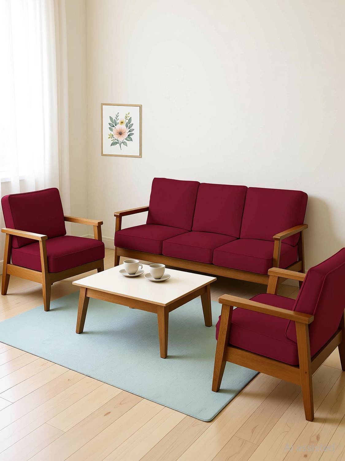 LAZI Polycotton 3+1+1 Seater Sofa Plain Cover Price in India - Buy