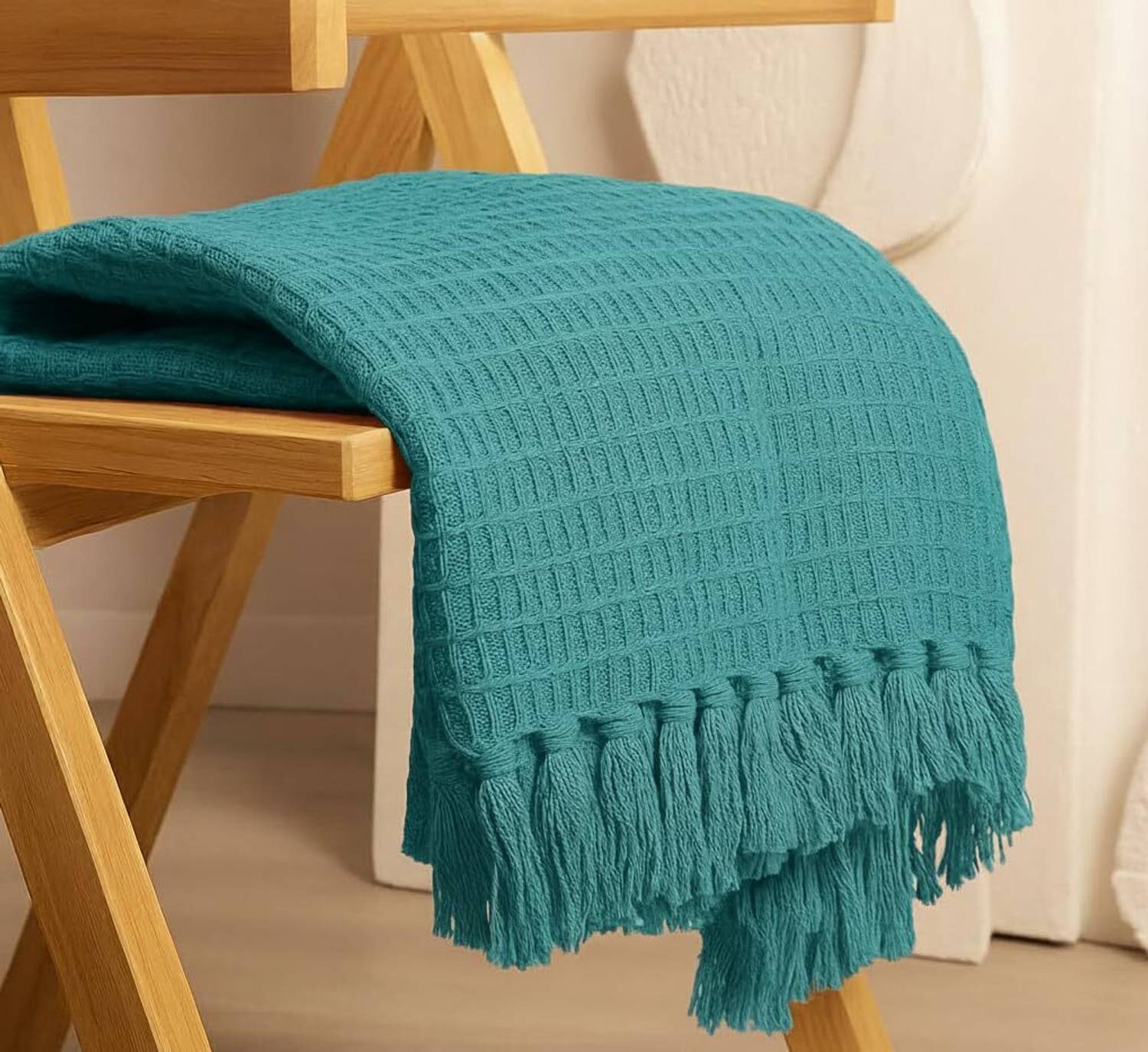 24x7 Home Store Cotton 1 Seater Sofa Checkered Cover