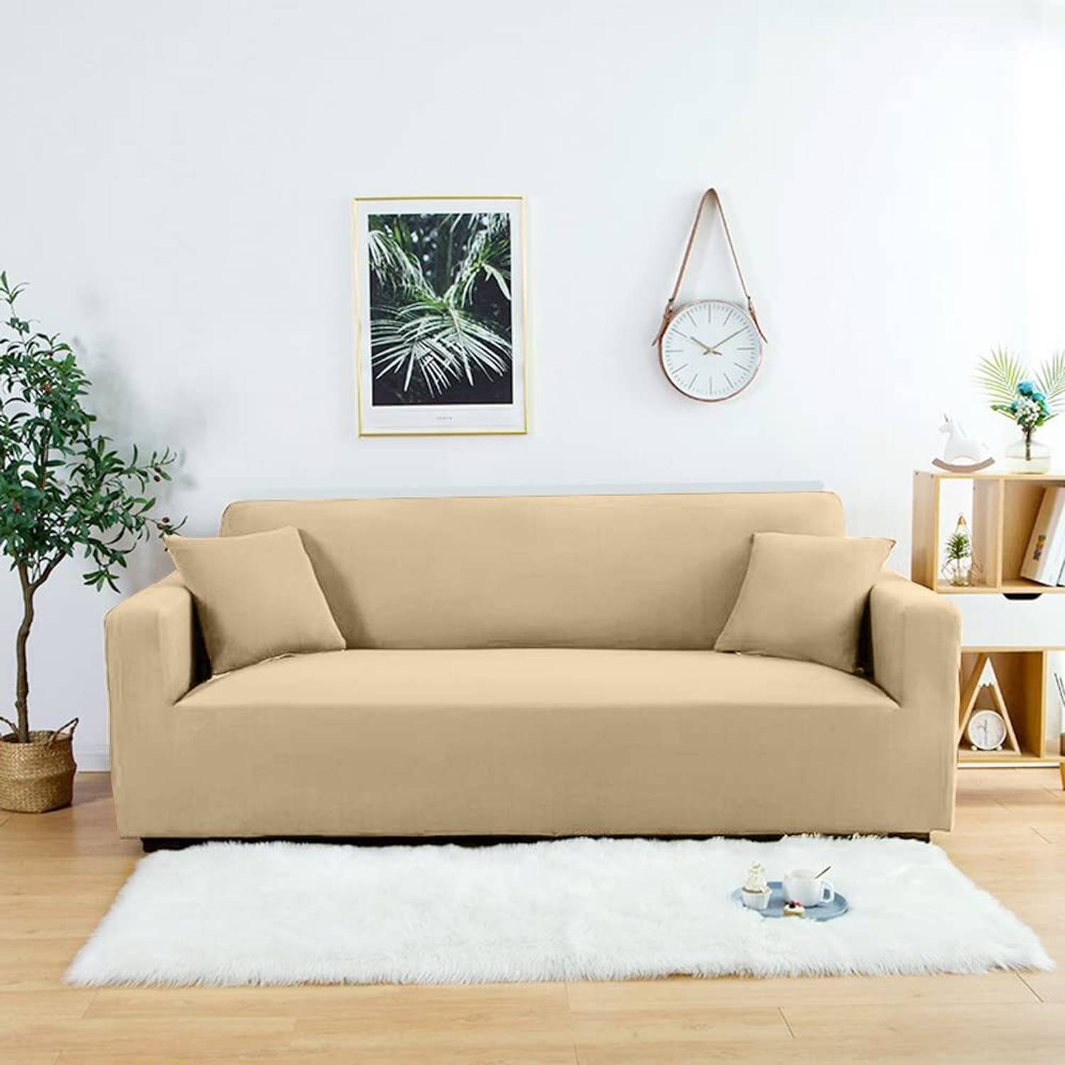Abhsant Polycotton, Polyester 3+1+1 Seater Sofa Plain Cover
