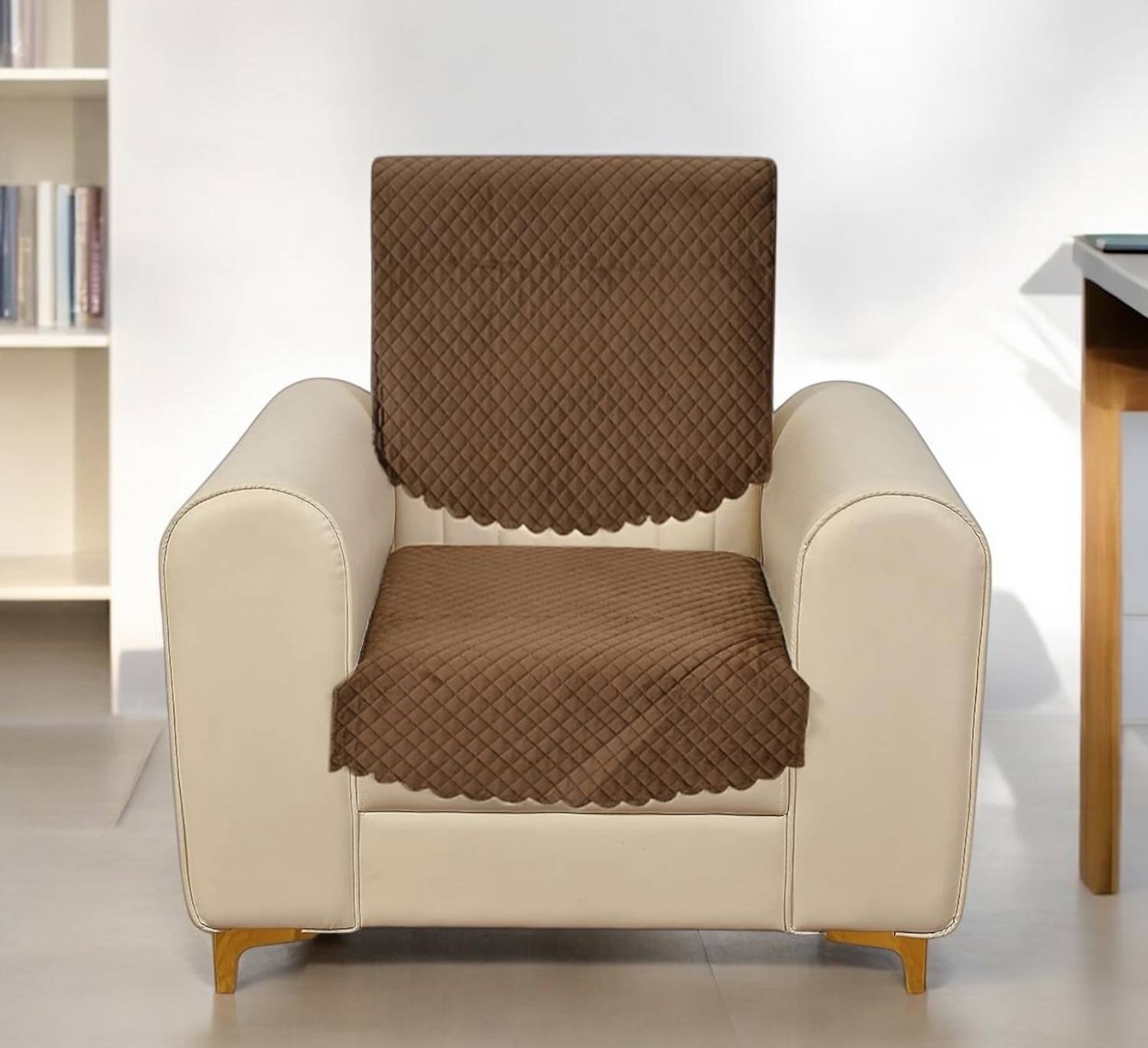 Bigger fish Velvet 1 Seater Sofa Checkered Cover