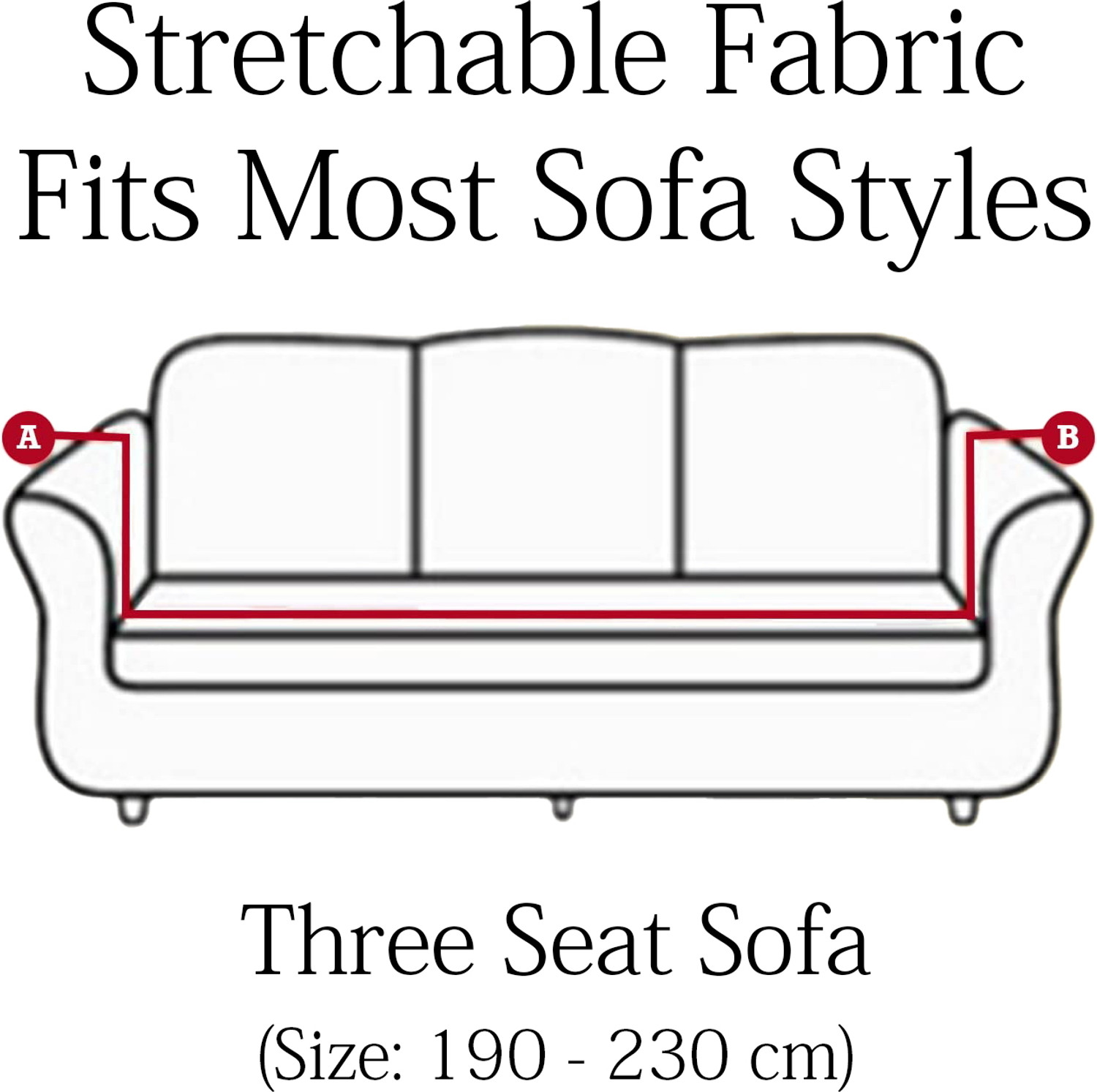 Image of Cortina Polyester 3 Seater Sofa Plain Cover