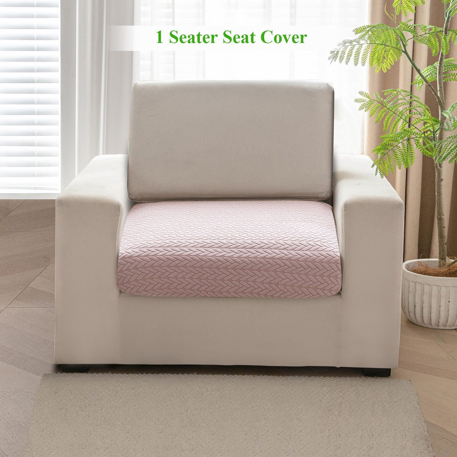 Image of HOKiPO Jacquard 1 Seater Sofa Geometric Cover