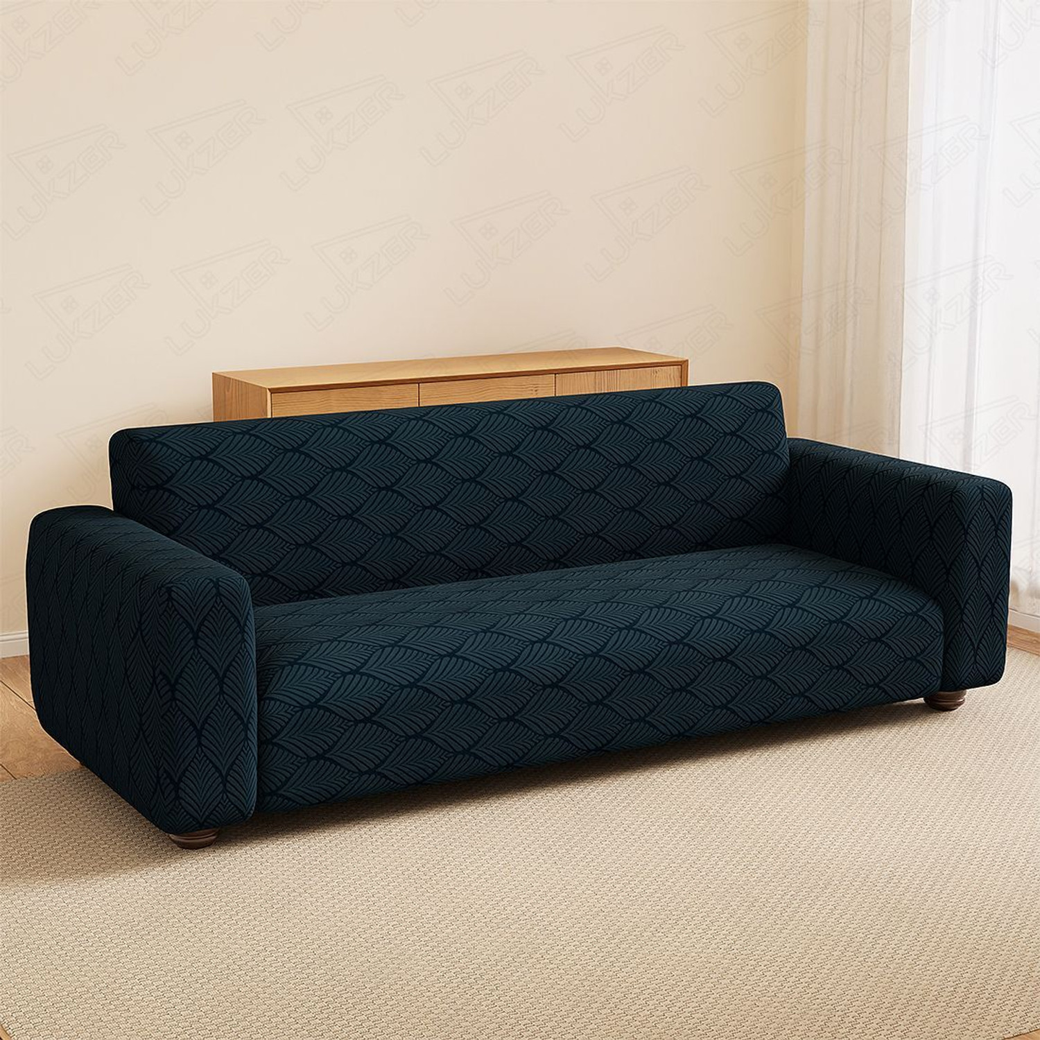 Image of LUKZER Jacquard 1 Seater Sofa Abstract Cover