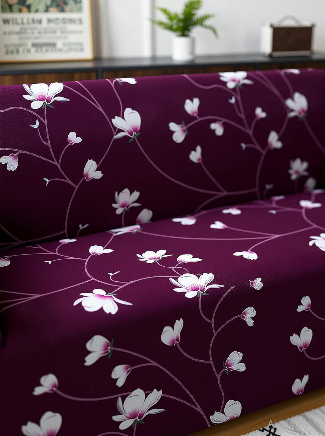 Image of Cortina Polyester 3 Seater Sofa Striped Cover