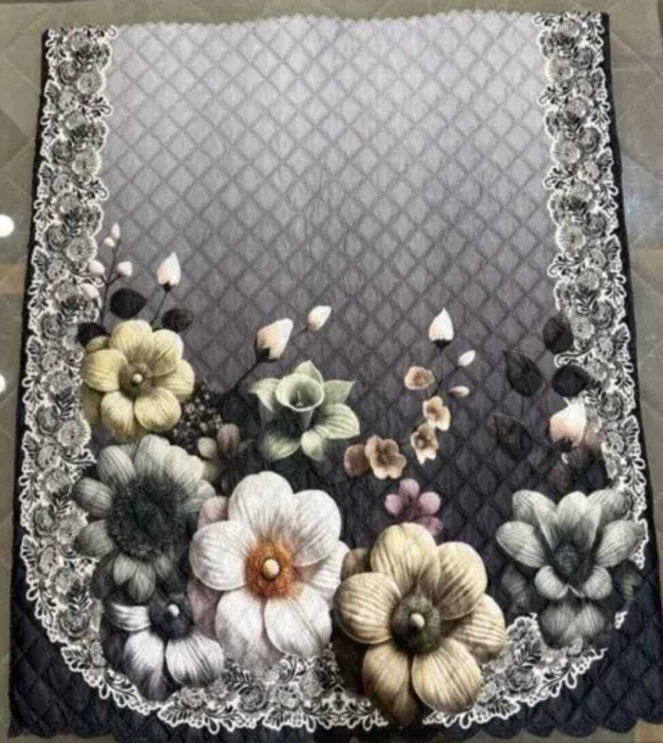 Image of Bhavya Enterprises Velvet 3+2+2 Seater Sofa Floral Cover