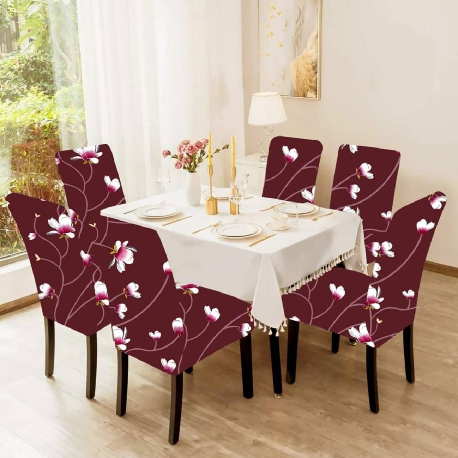 Akshara Loomtex Polyester 1 Seater Chair Floral Cover